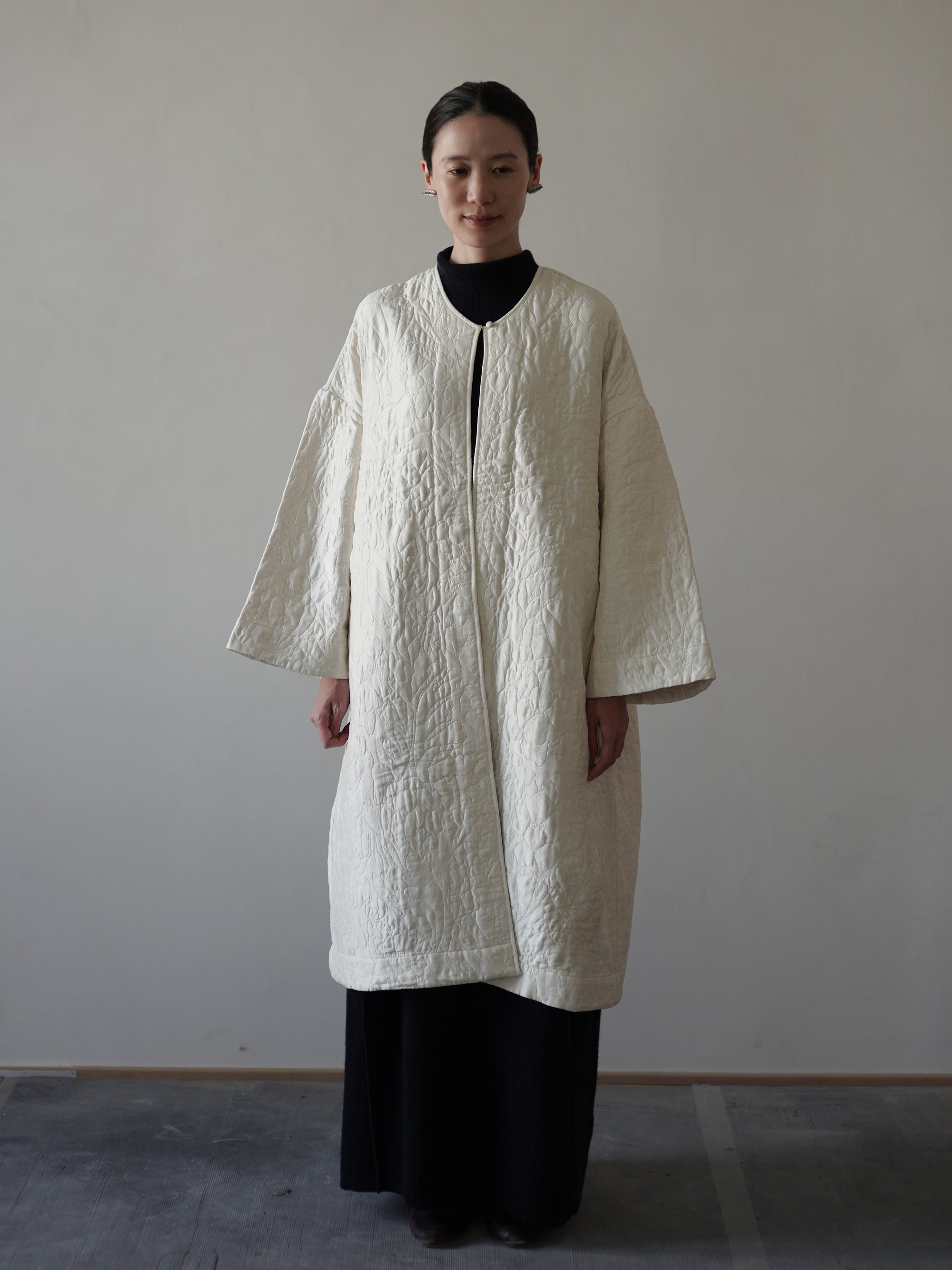 Perle Silk Coat・Ivory