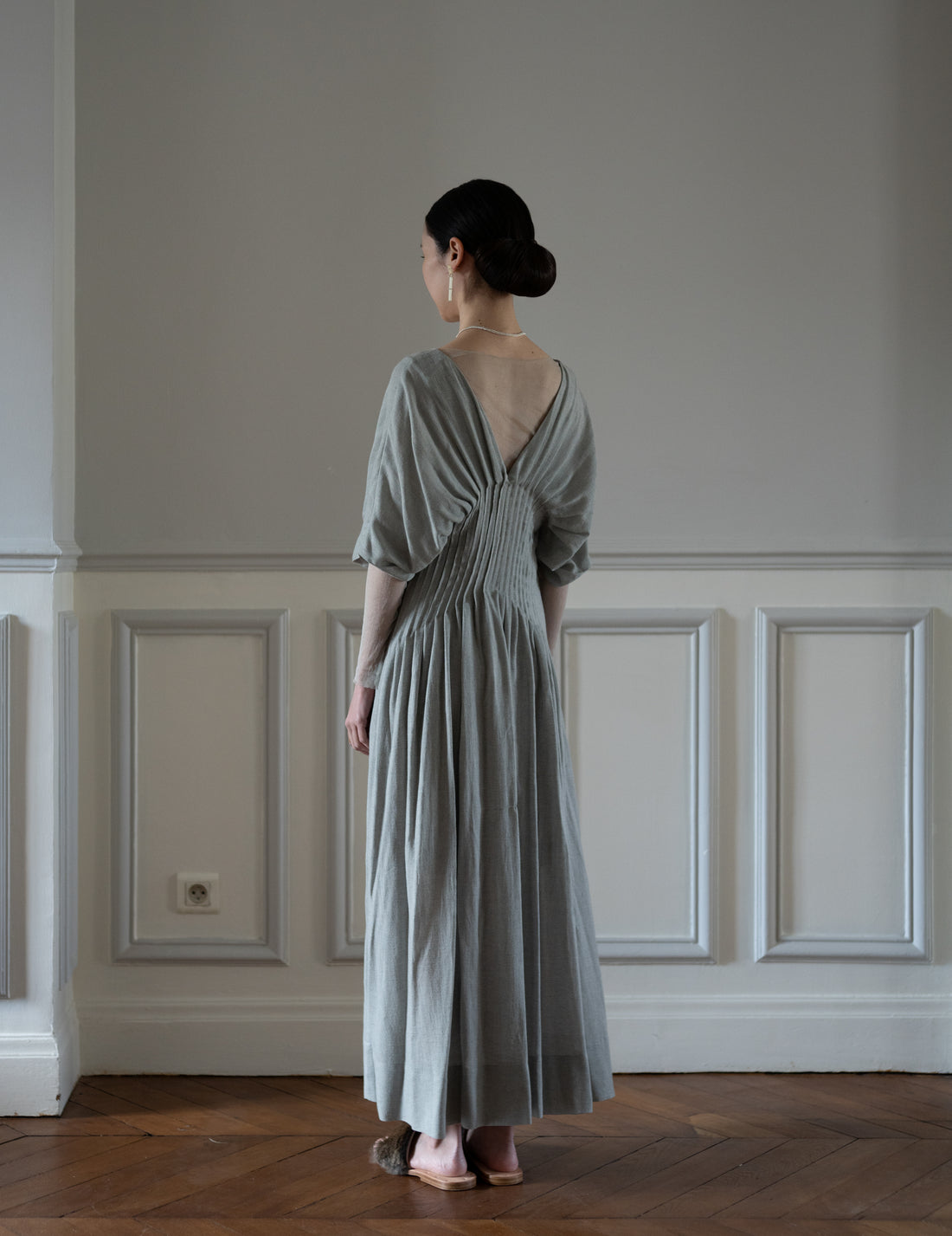 CORTANA | T De Tul Silk Tulle Top・Platine