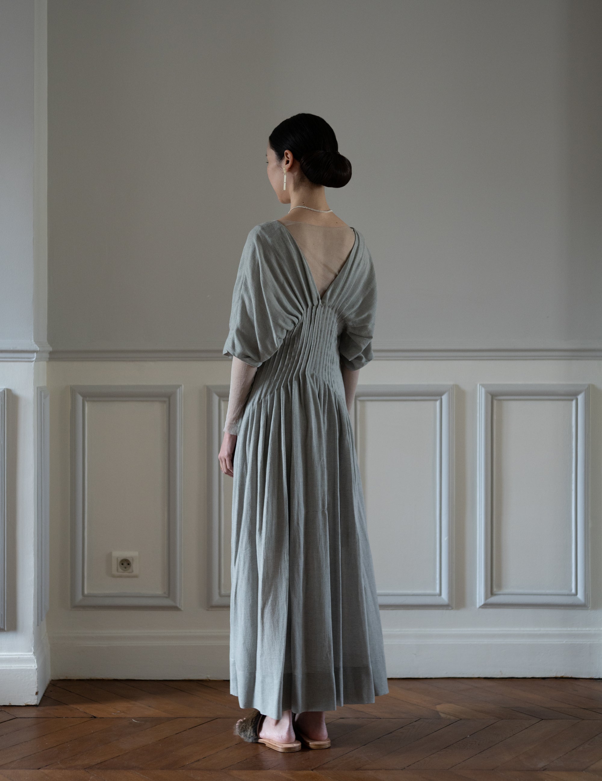 T De Tul Silk Tulle Top・Platine