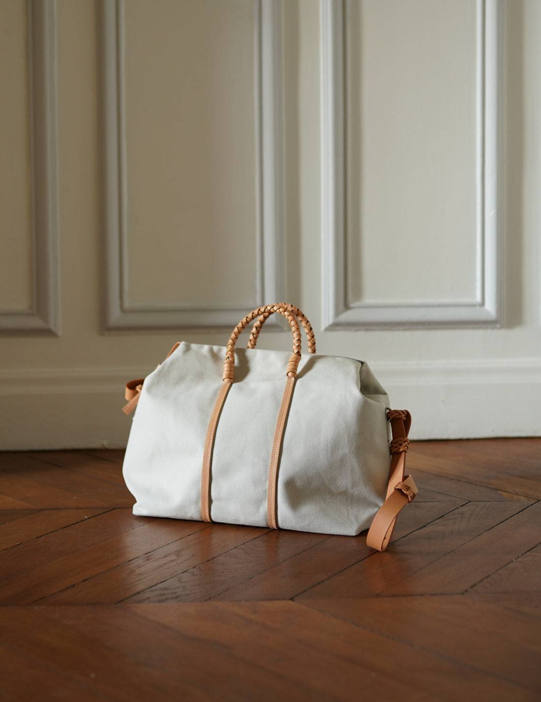 KAMARO’AN | Woven Duffle Bag-White-#35