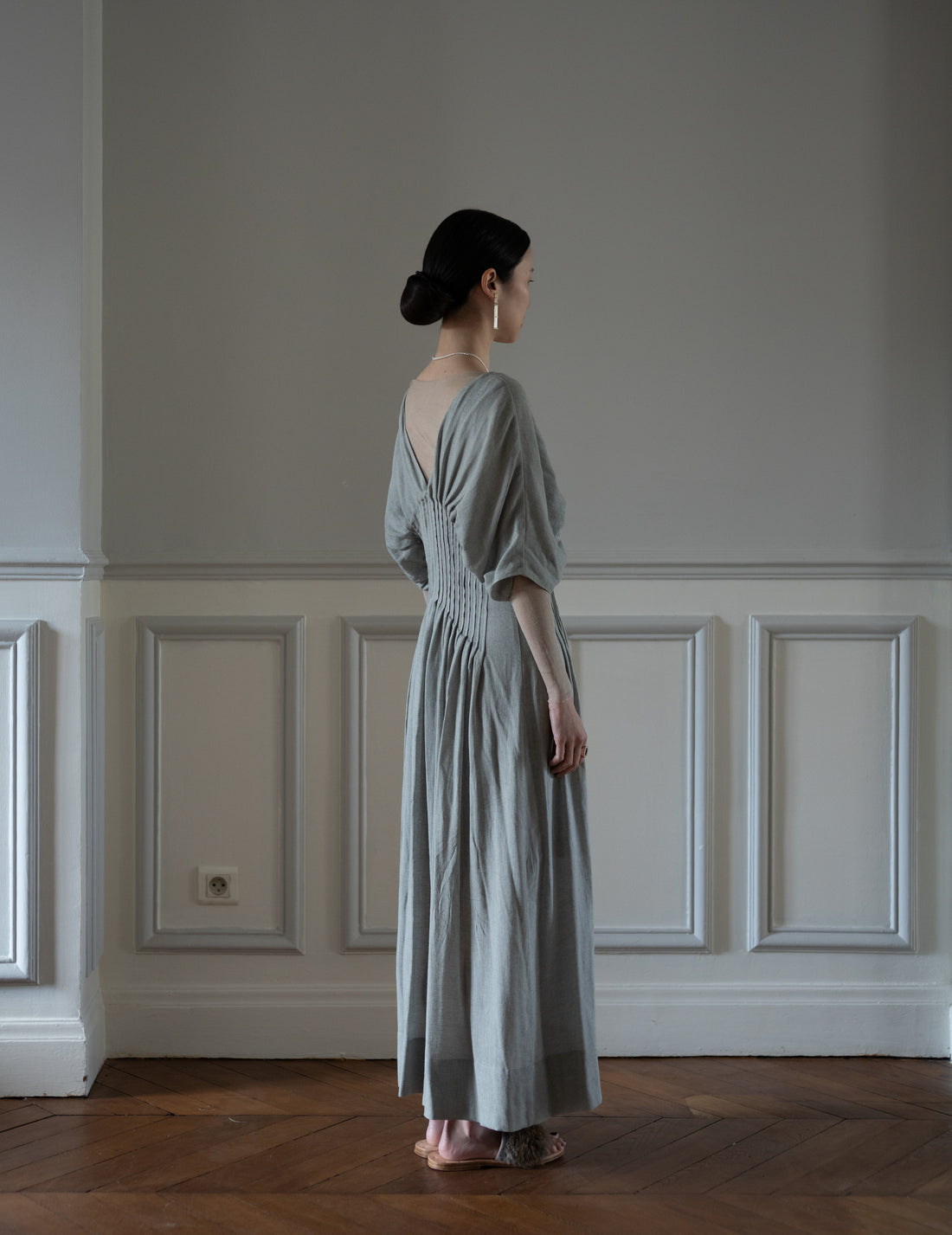 CORTANA | T De Tul Silk Tulle Top・Platine