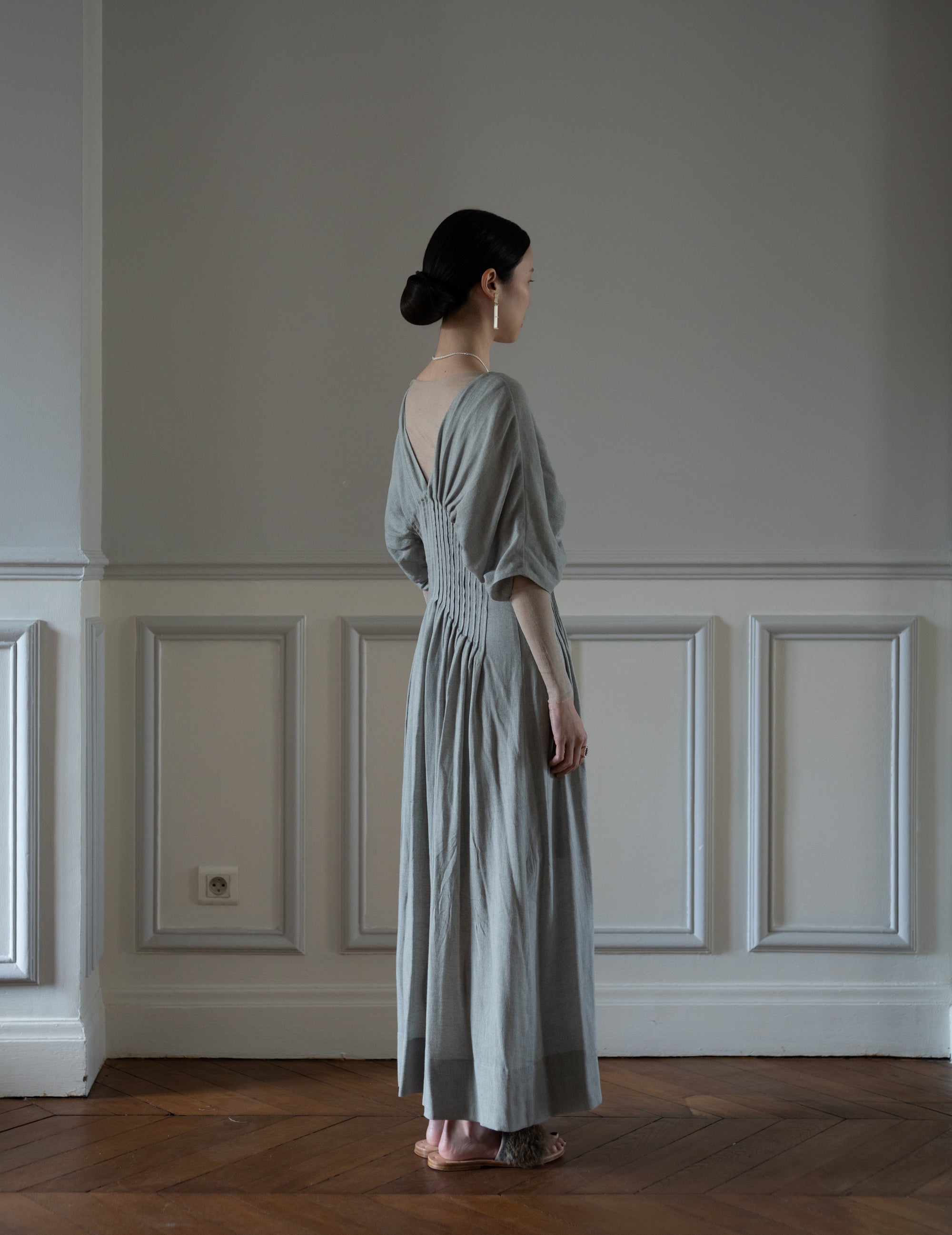 T De Tul Silk Tulle Top・Platine