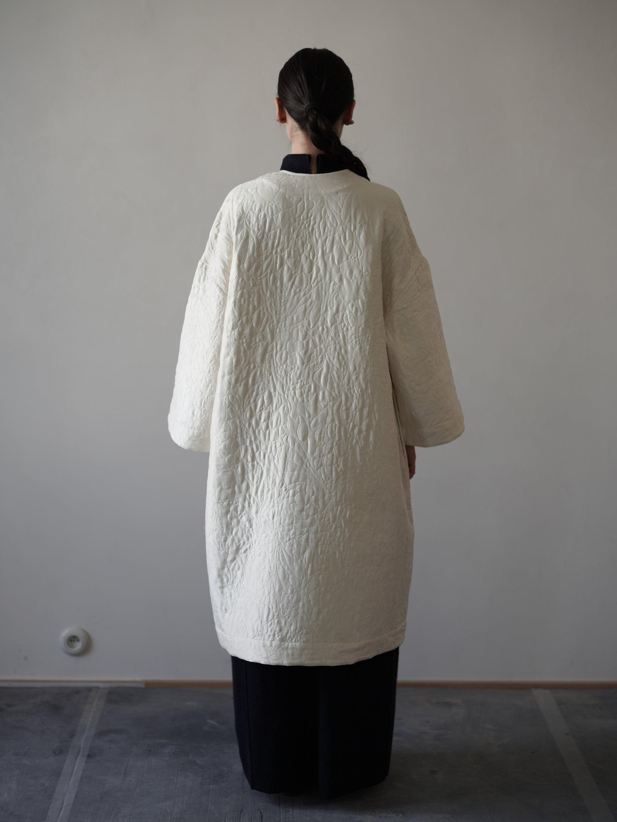 Perle Silk Coat・Ivory