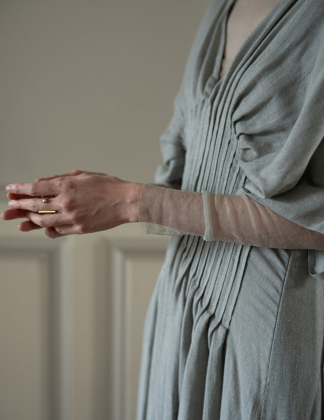 CORTANA | T De Tul Silk Tulle Top・Platine