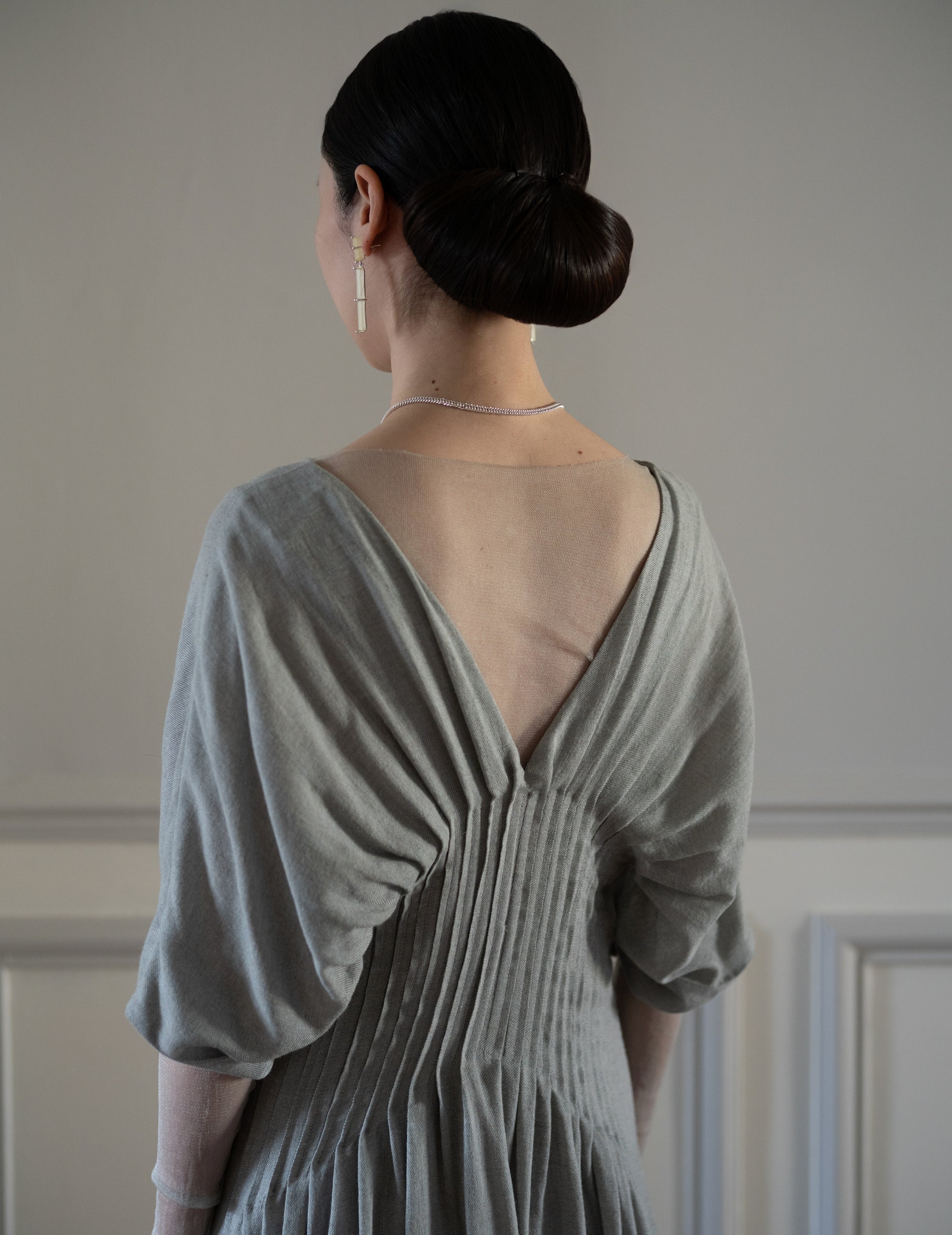 T De Tul Silk Tulle Top・Platine