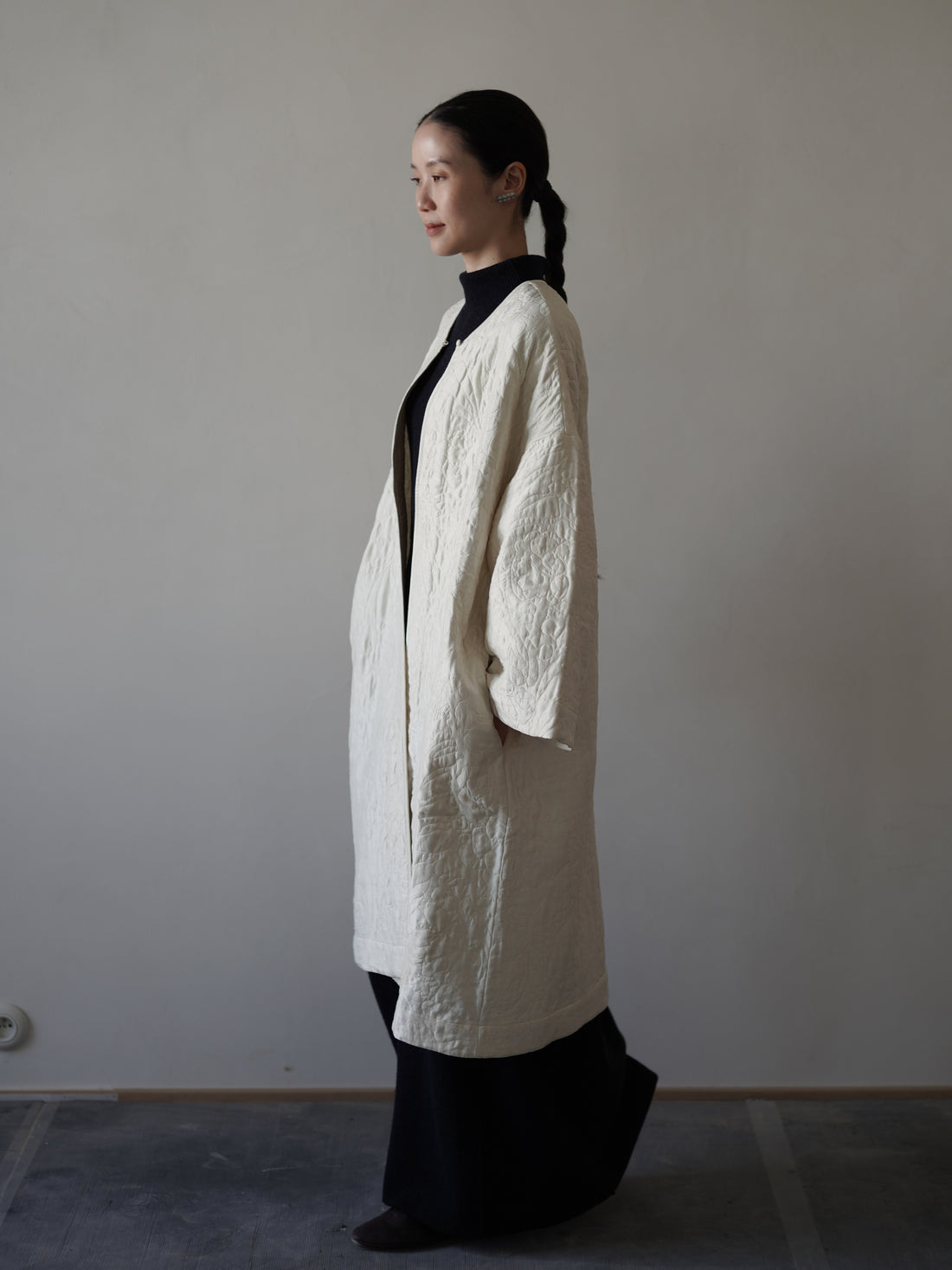 Perle Silk Coat・Ivory