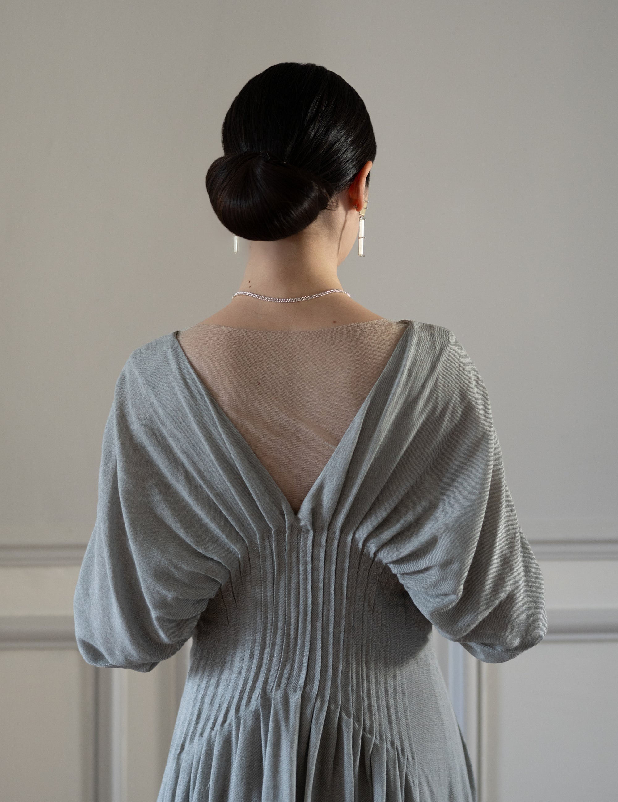 T De Tul Silk Tulle Top・Platine