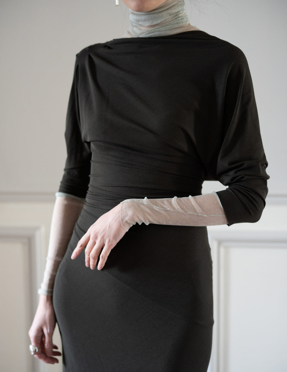 CORTANA | CISNE TULLE TOP - PLATINE - 36