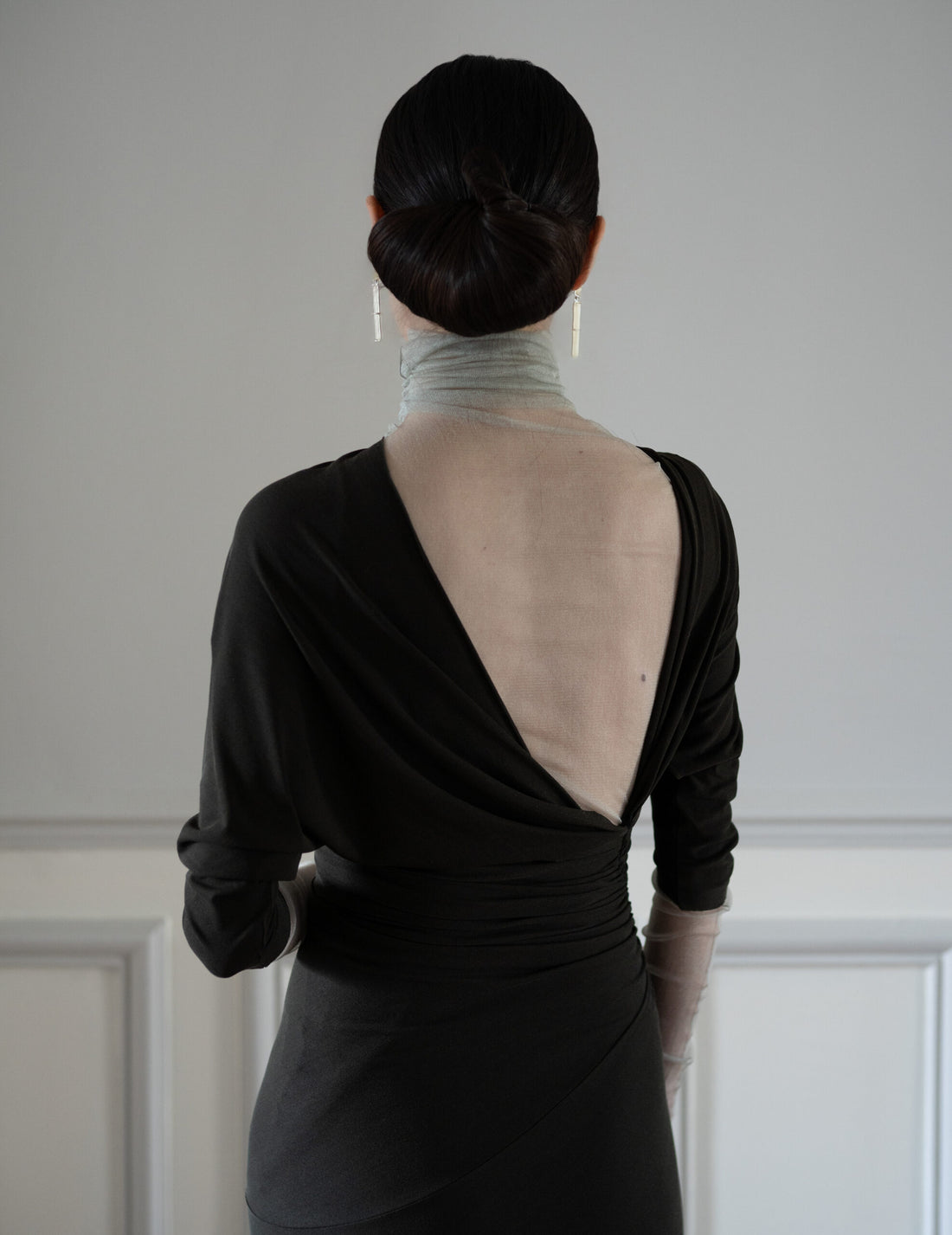 CORTANA | CISNE TULLE TOP - PLATINE - 36