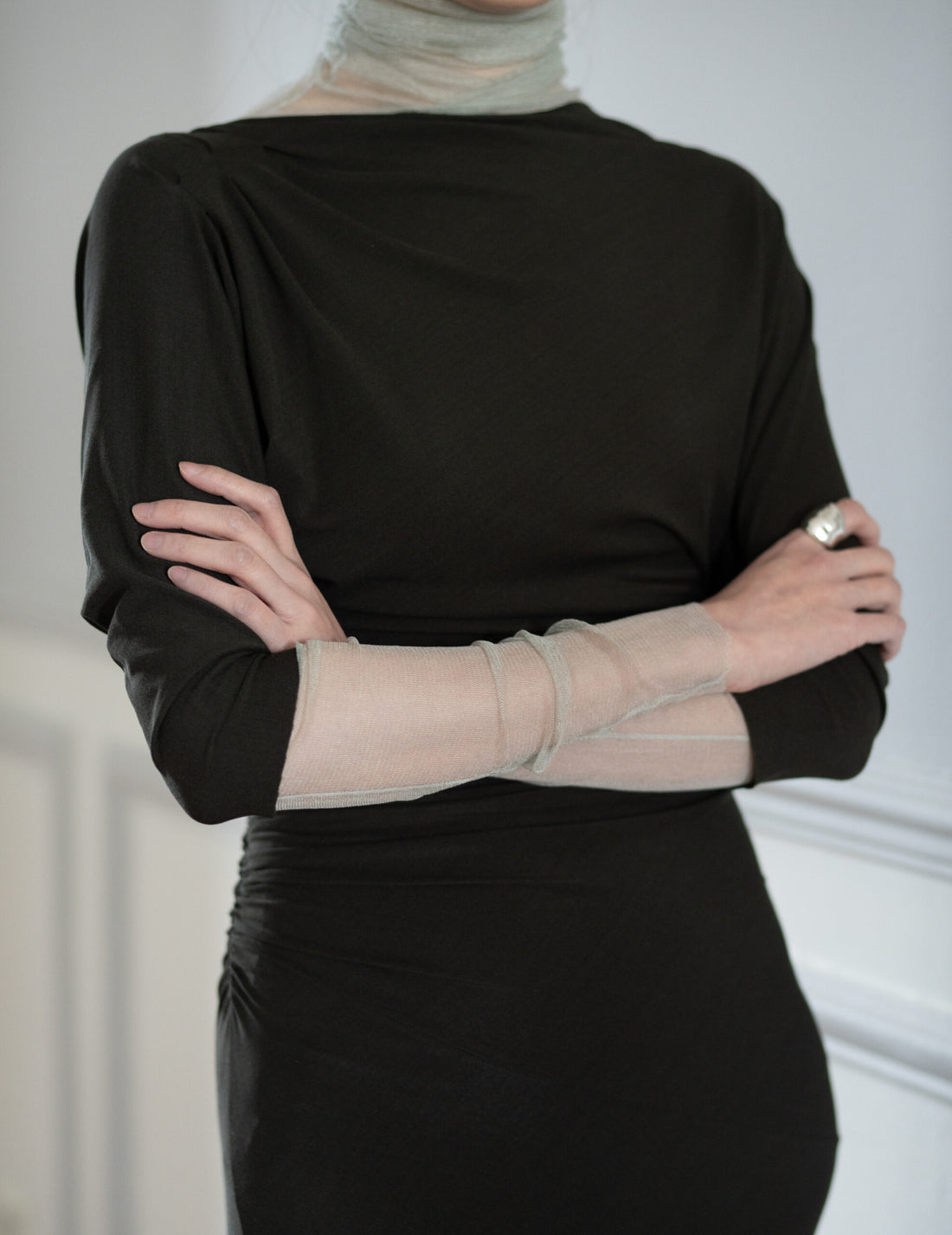 CORTANA | CISNE TULLE TOP - PLATINE - 36