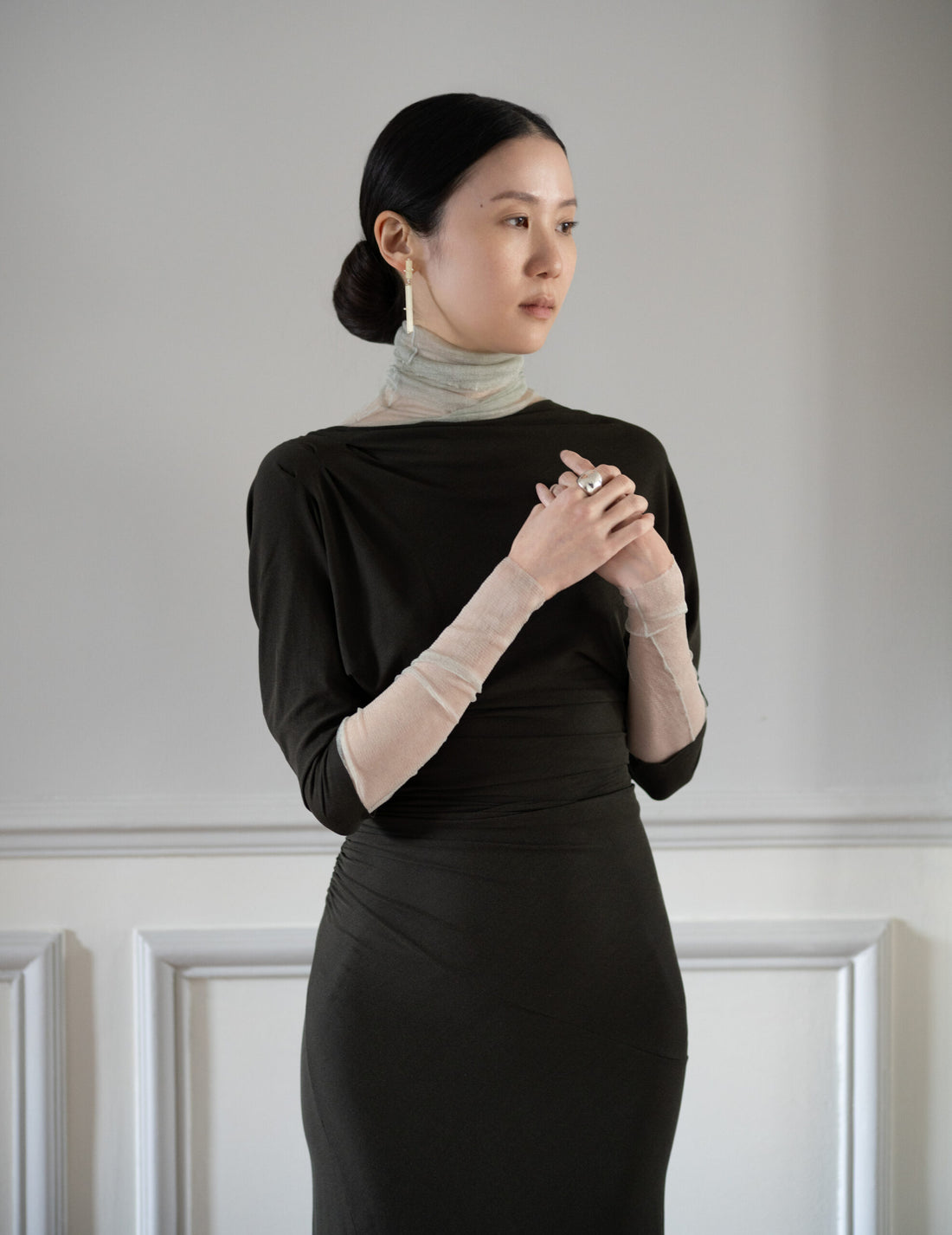 CORTANA | CISNE TULLE TOP - PLATINE - 36