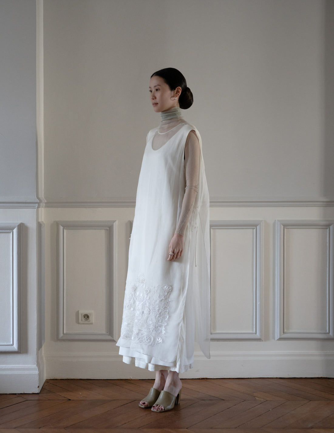 CORTANA | CISNE TULLE TOP - PLATINE - 36