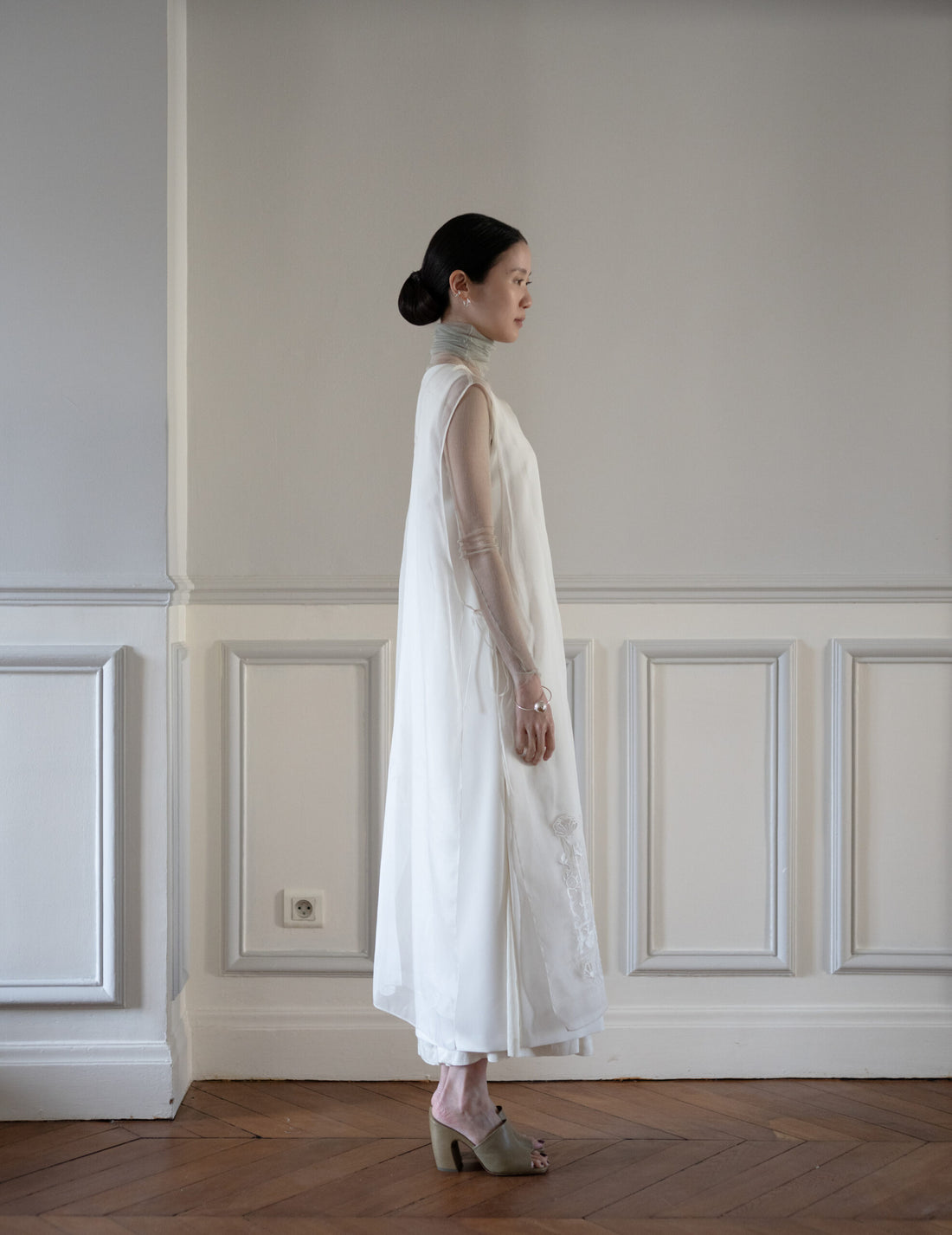 CORTANA | CISNE TULLE TOP - PLATINE - 36