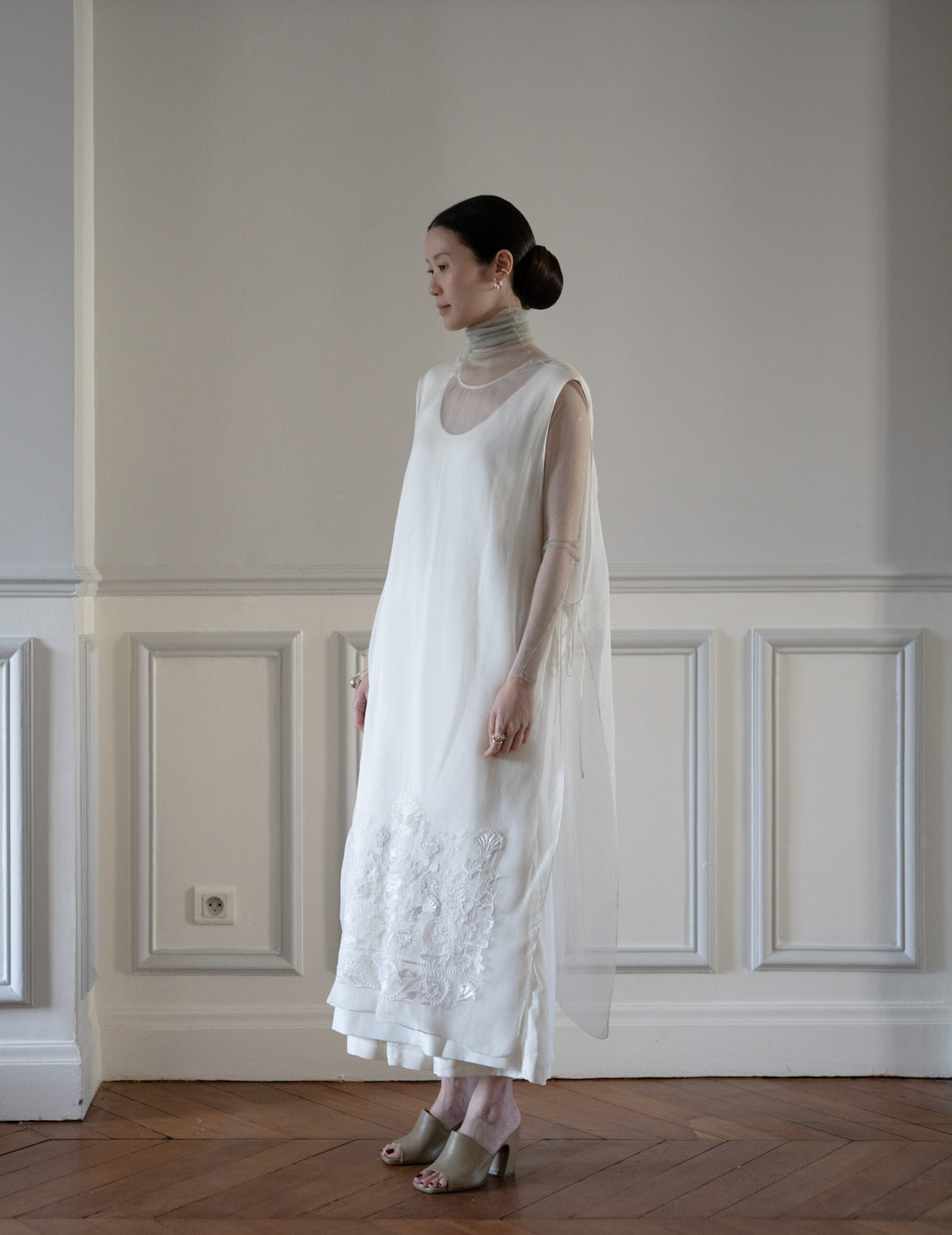 CORTANA | CISNE TULLE TOP - PLATINE - 36