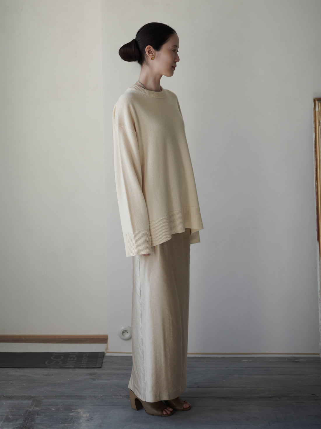 RASMO Wool Cashmere Round Knit Top・Butter