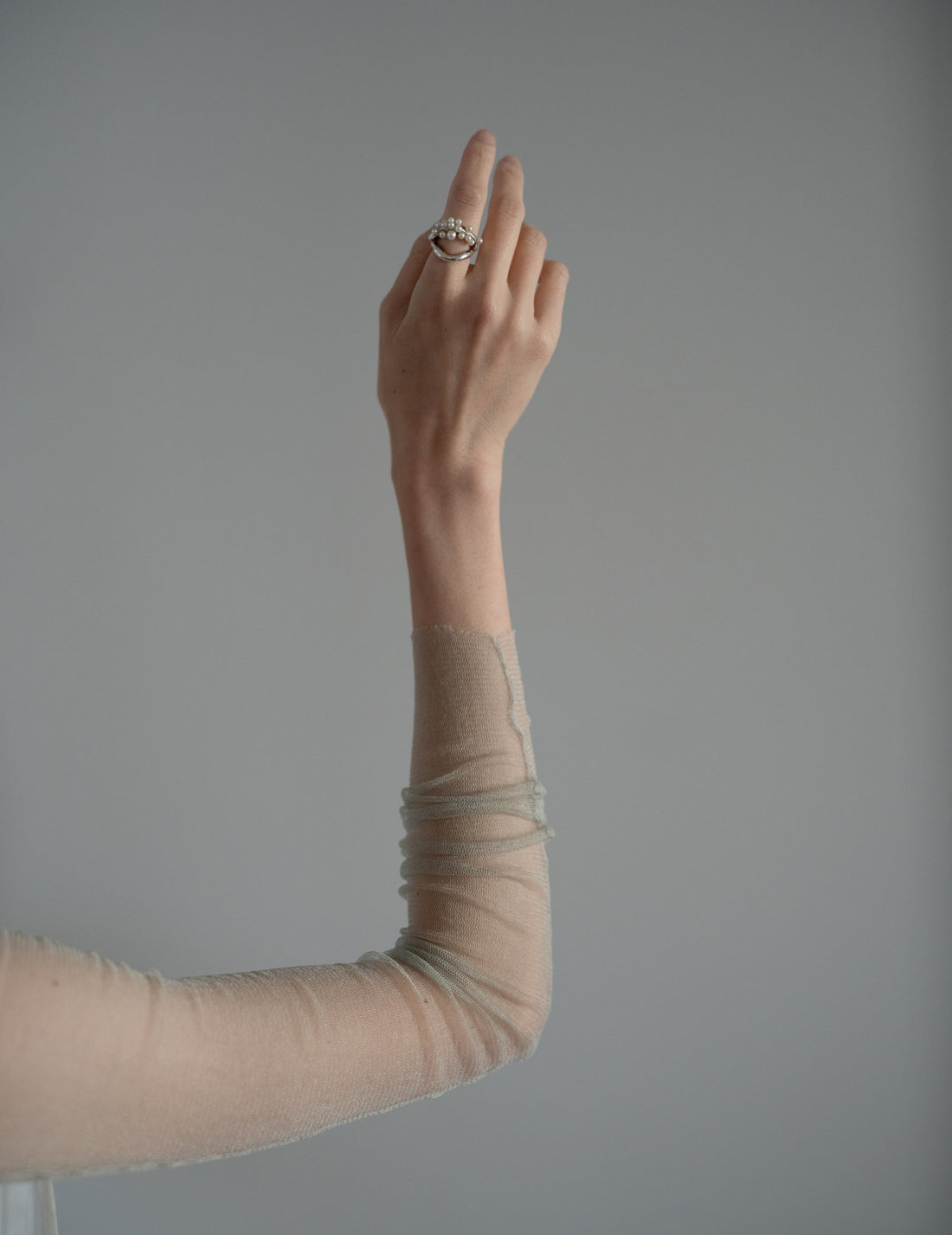 CORTANA | T De Tul Silk Tulle Top・Platine