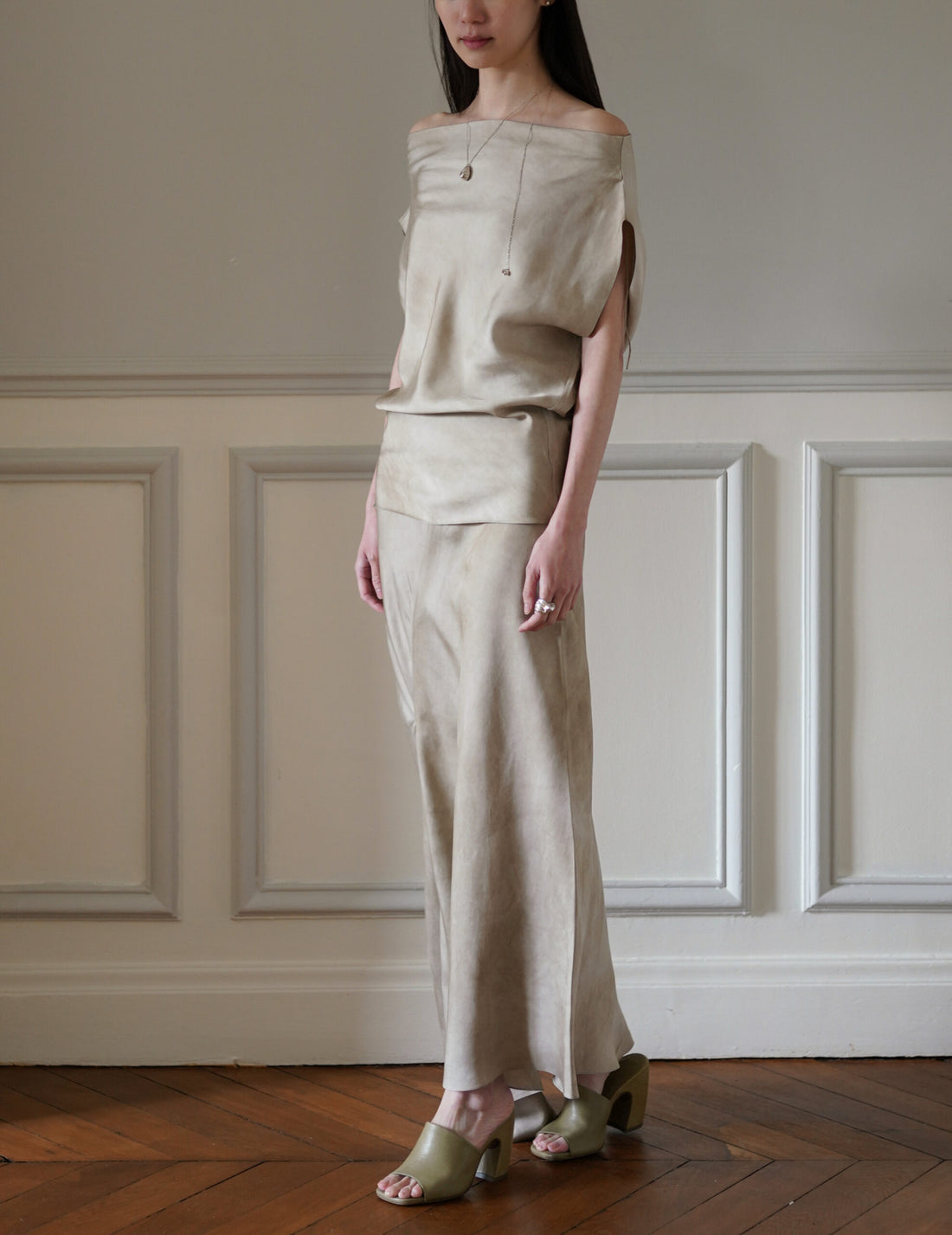 Jupe Asymétrique Opalo・Fade Nacar