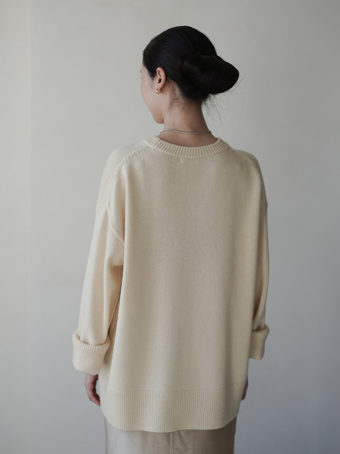 RASMO Wool Cashmere Round Knit Top・Butter