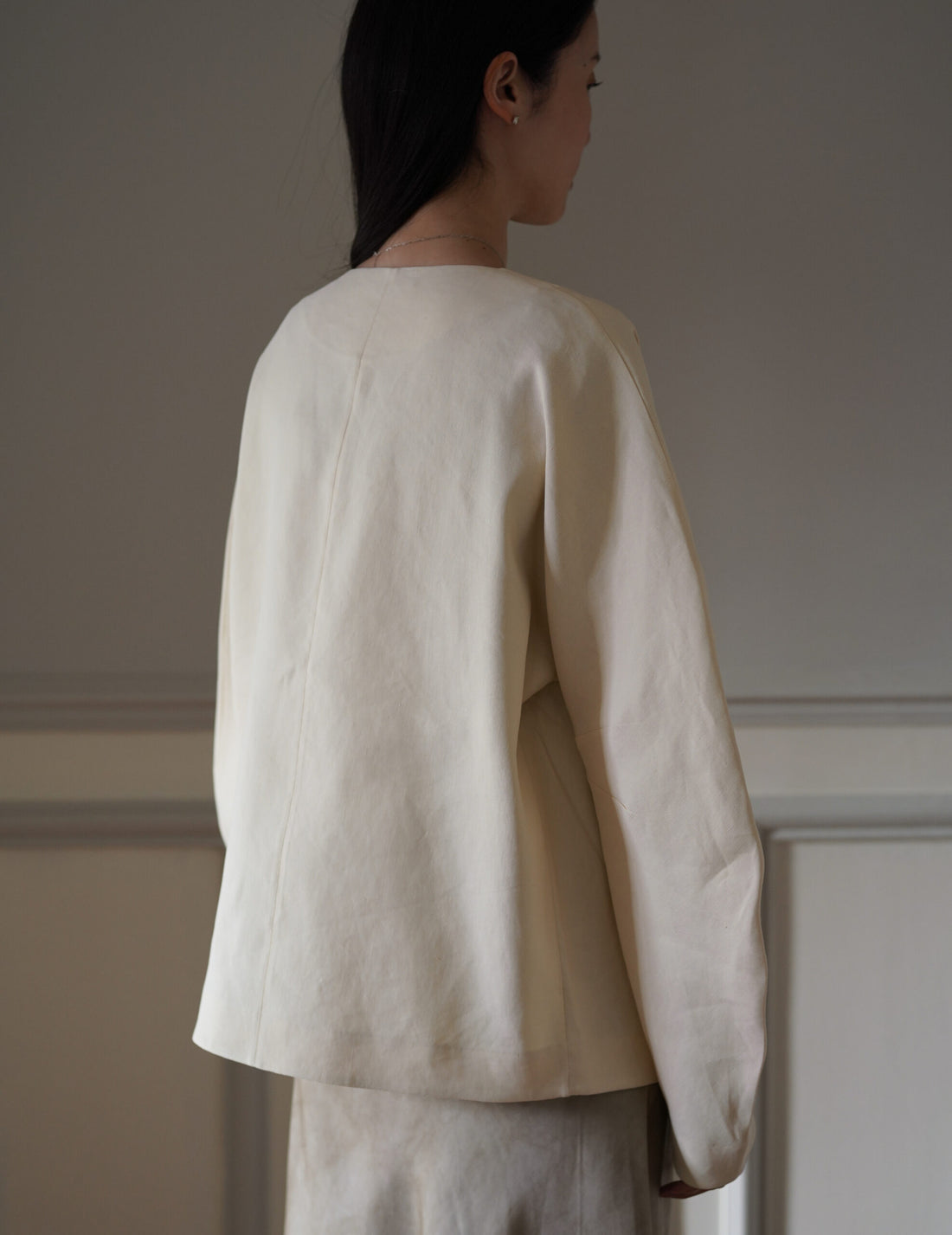 Veste asymétrique Organica ・Ivoire
