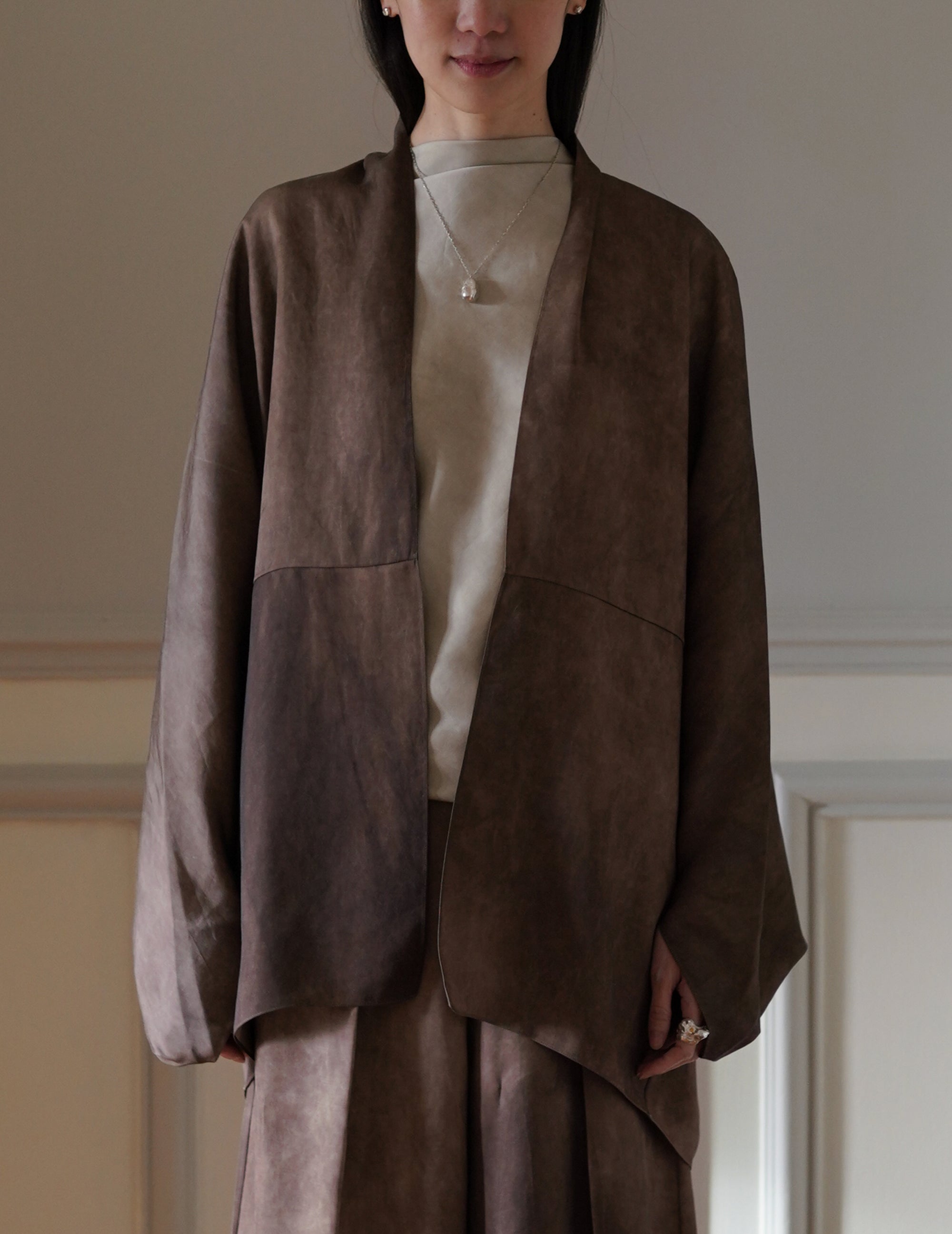 Opalo Oversized Cocoa Maltinto Jacket
