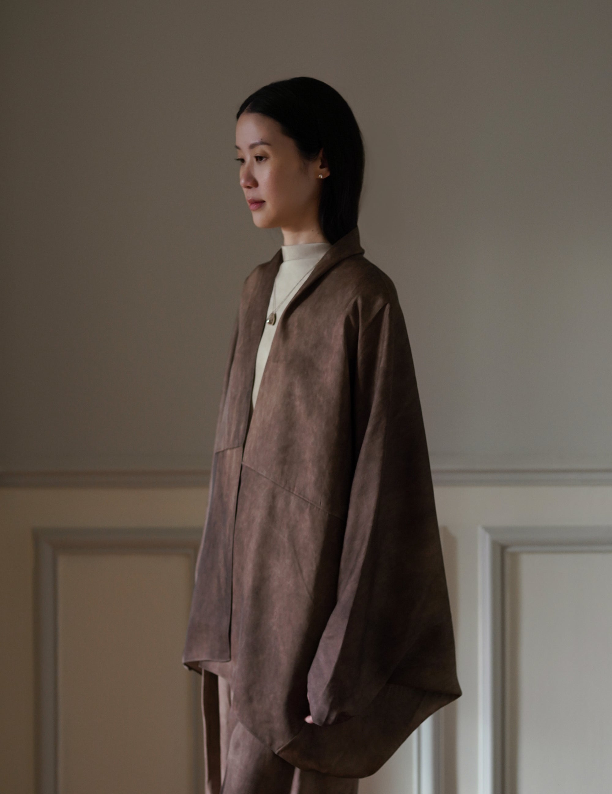 Opalo Oversized Cocoa Maltinto Jacket