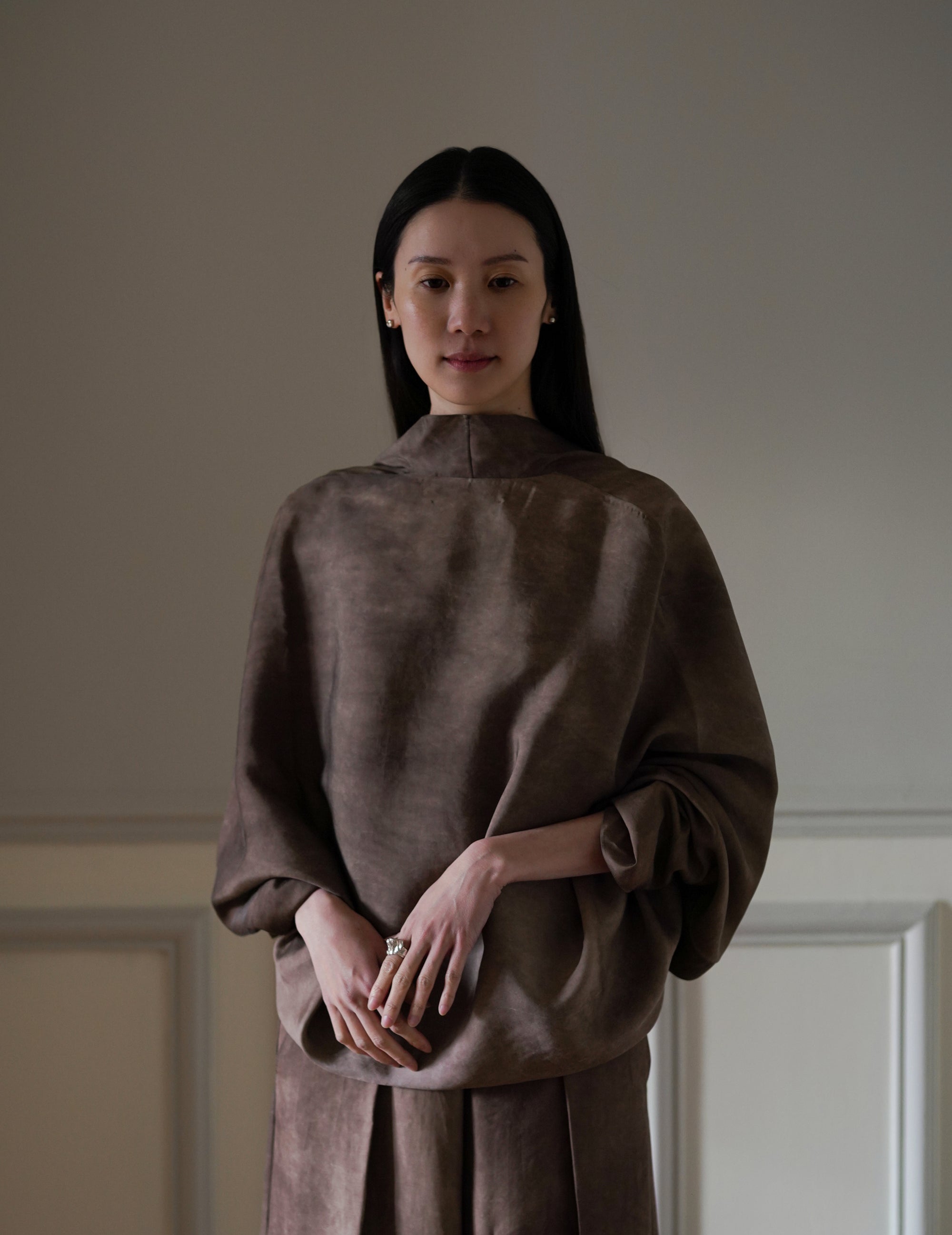 Opalo Oversized Cocoa Maltinto Jacket