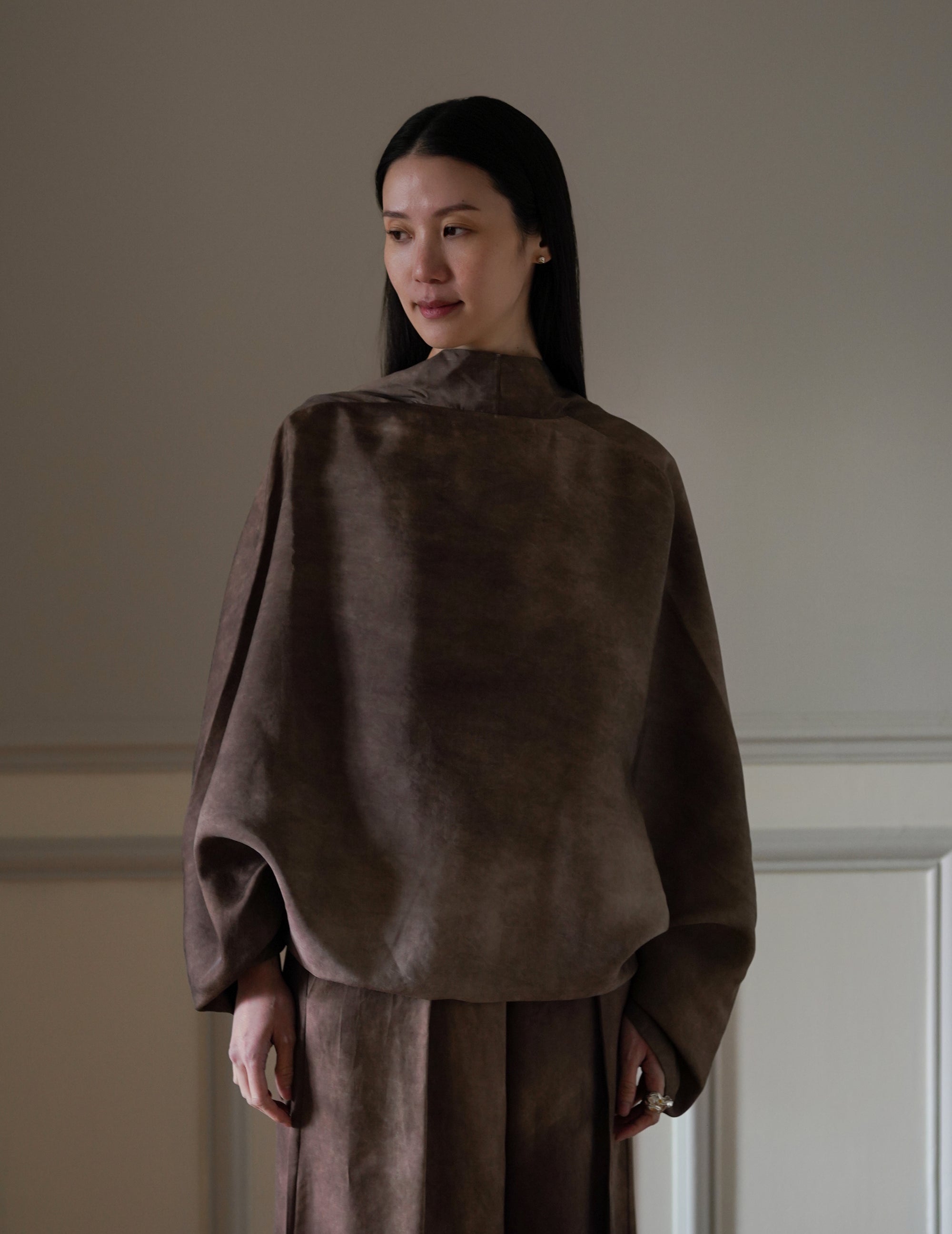 Opalo Oversized Cocoa Maltinto Jacket