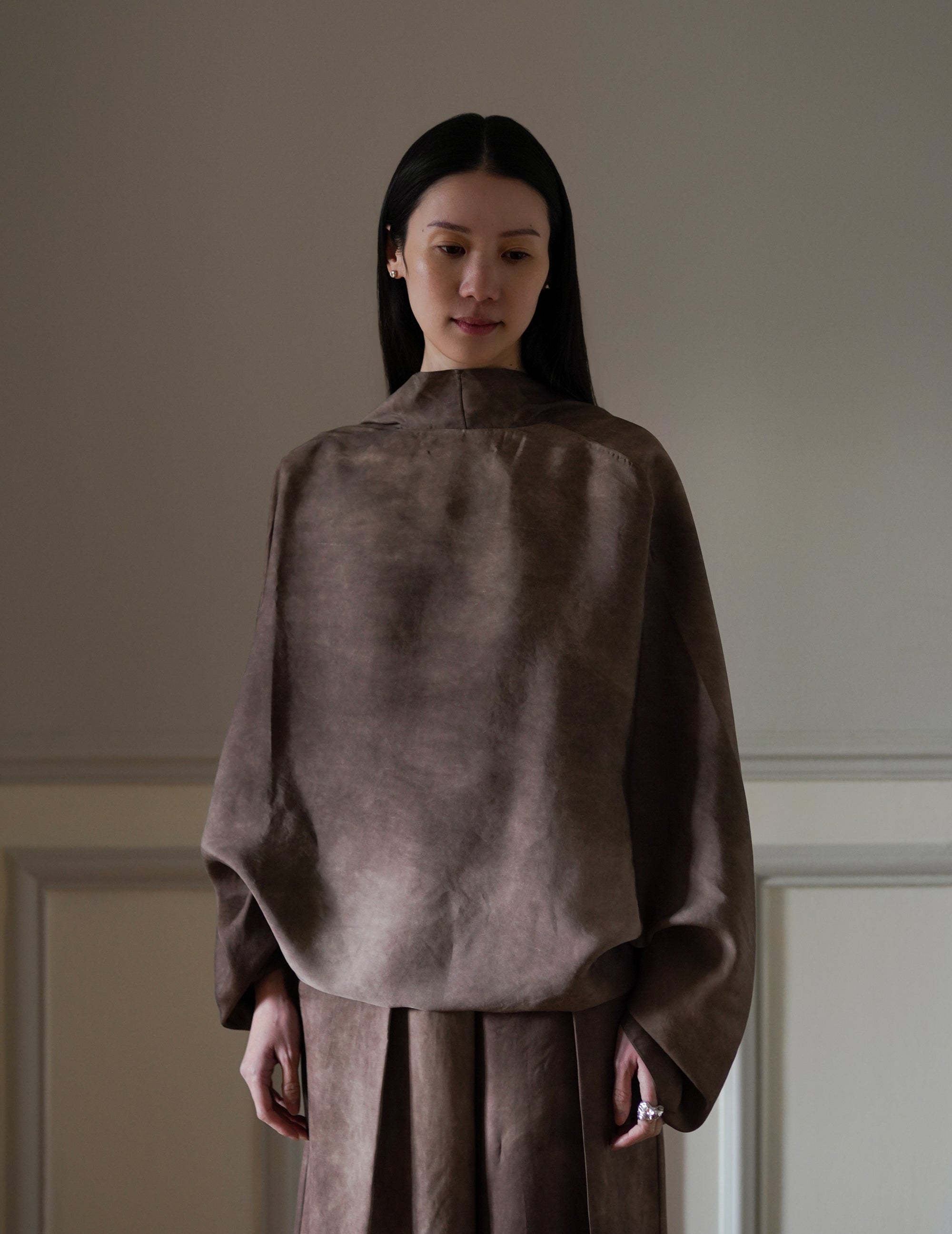 Opalo Oversized Cocoa Maltinto Jacket