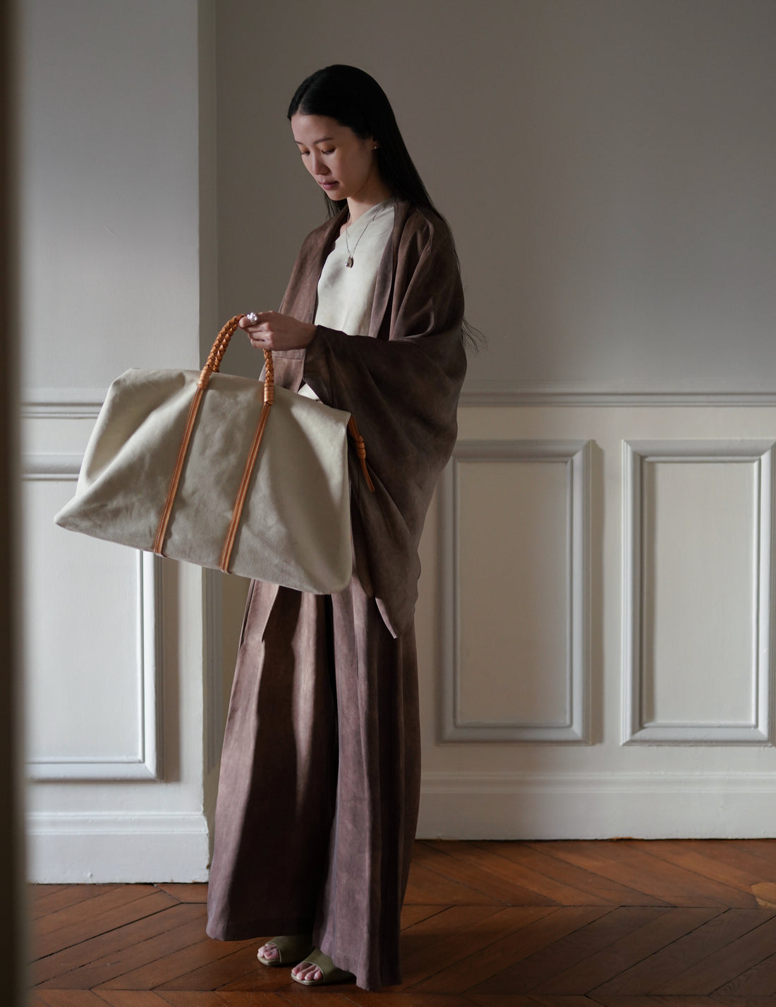 Woven Duffel Bag．Ivory-#45