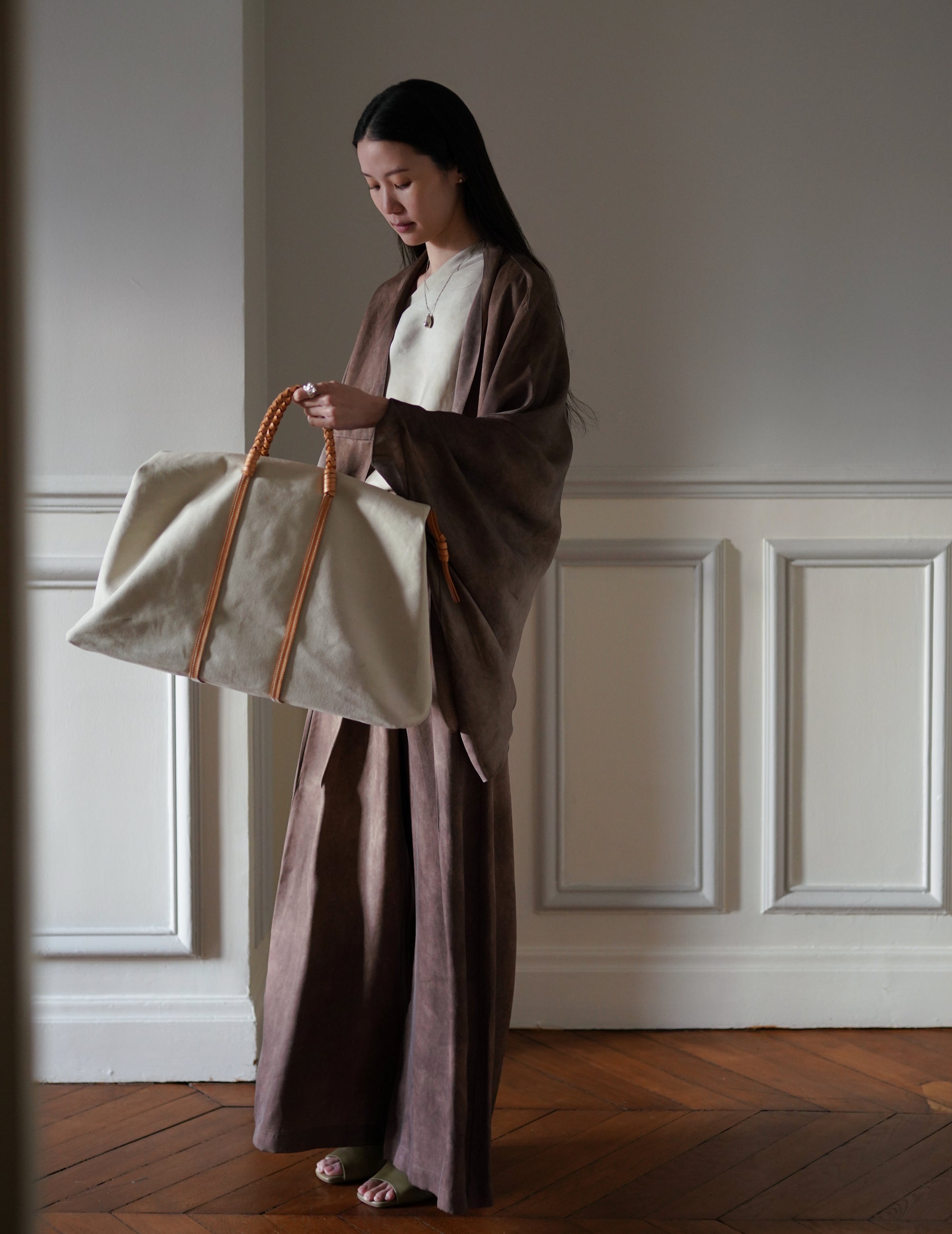 Woven Duffel Bag．Ivory-#45