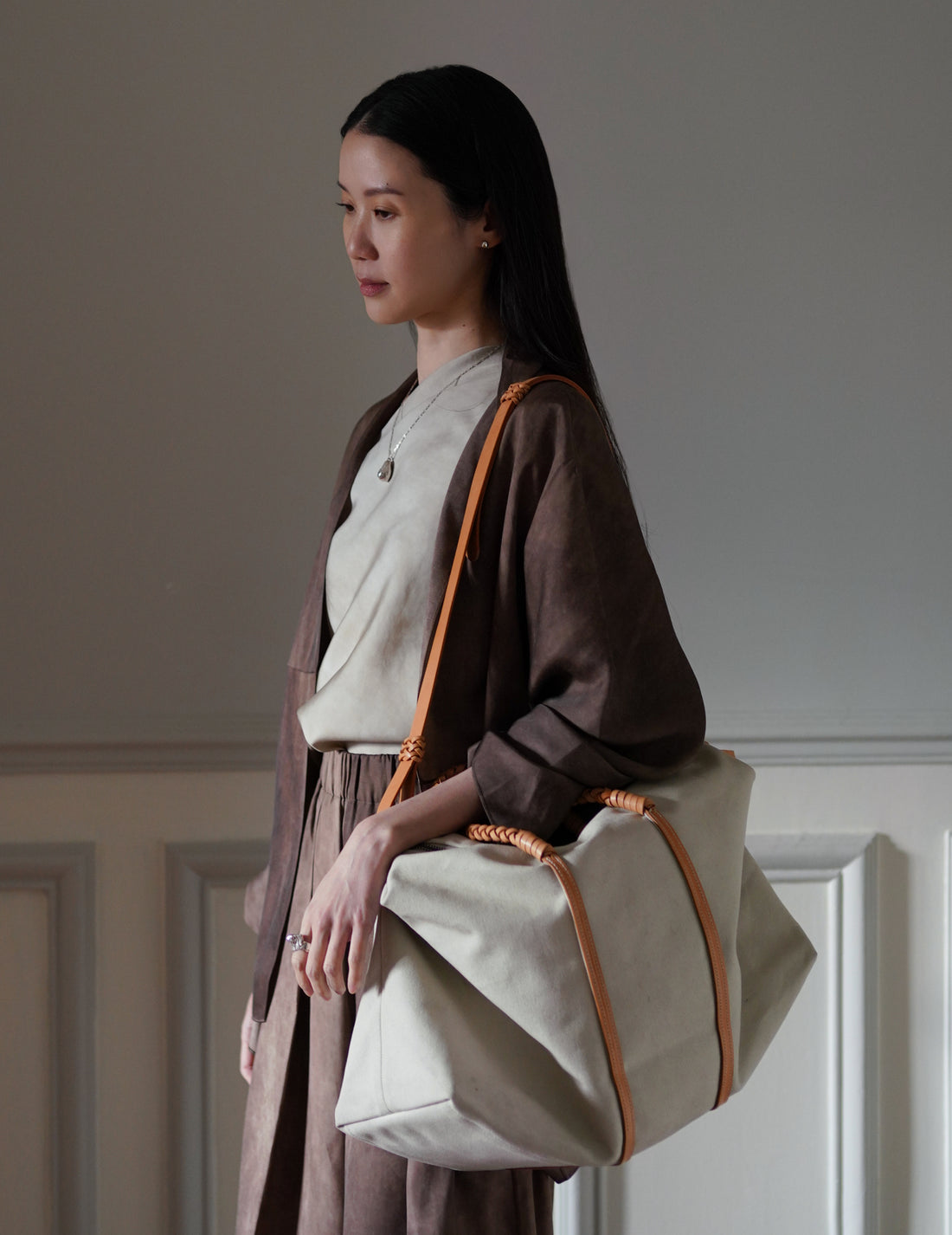 Woven Duffel Bag．Ivory-#45