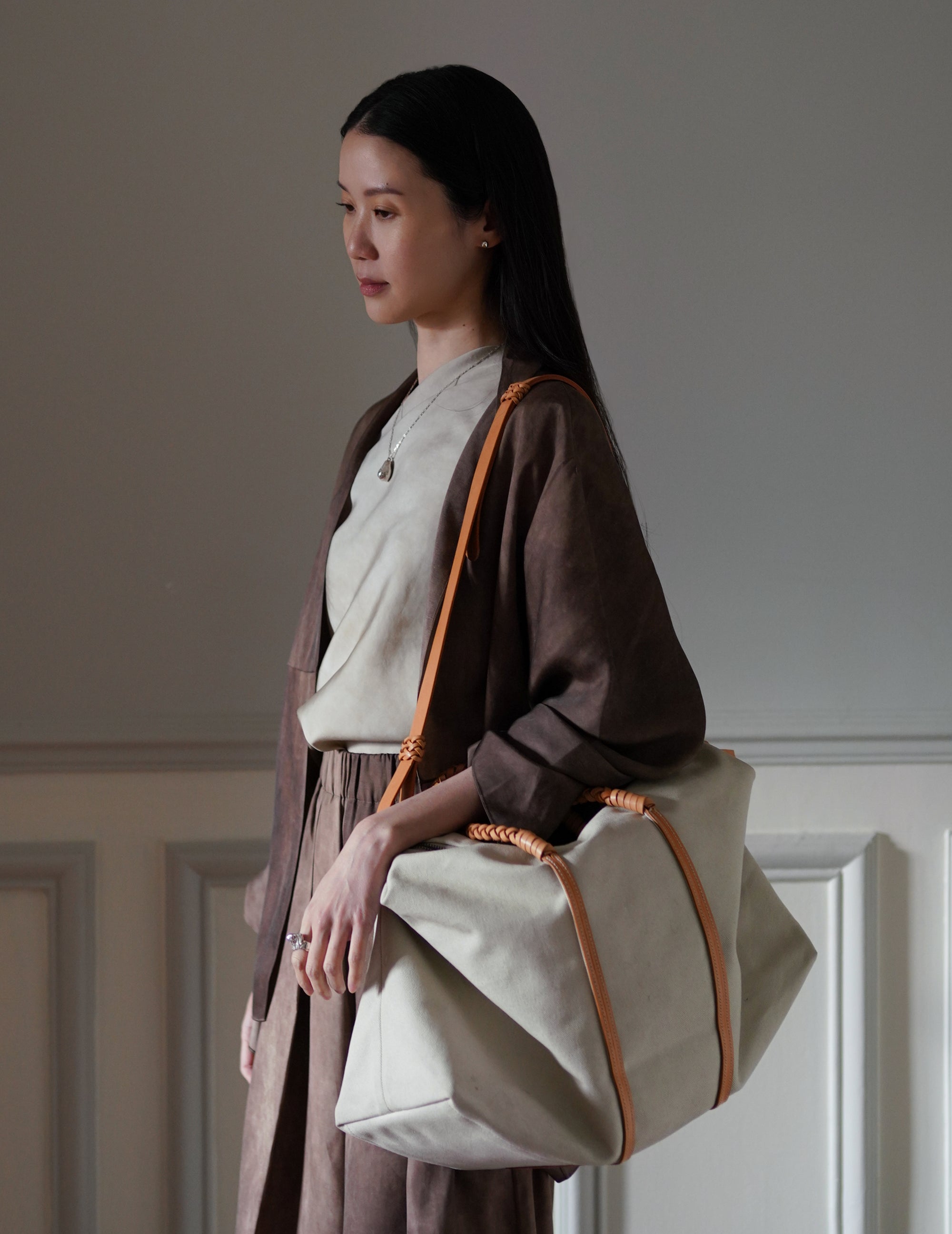 Woven Duffel Bag．Ivory-#45