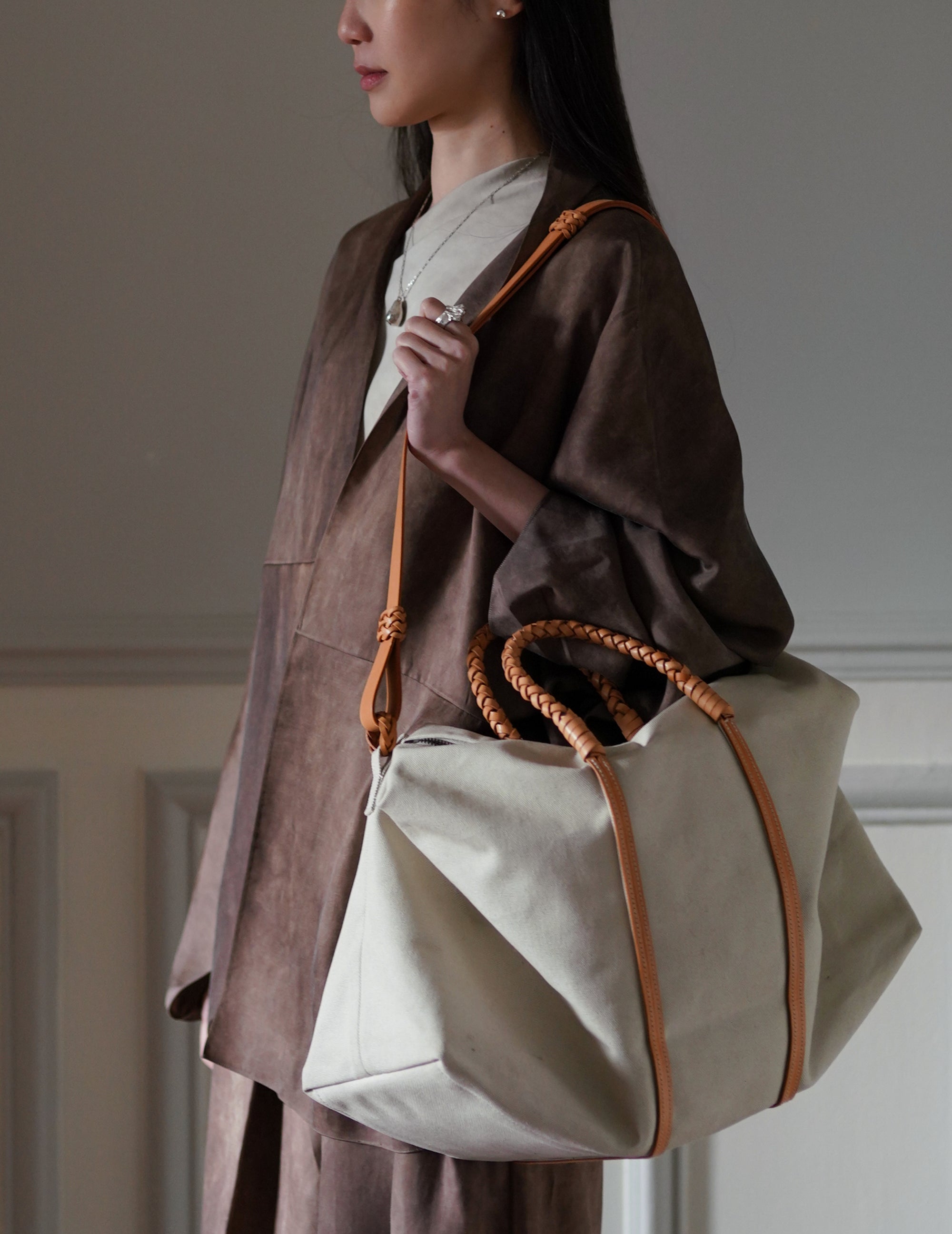 Woven Duffel Bag．Ivory-#45
