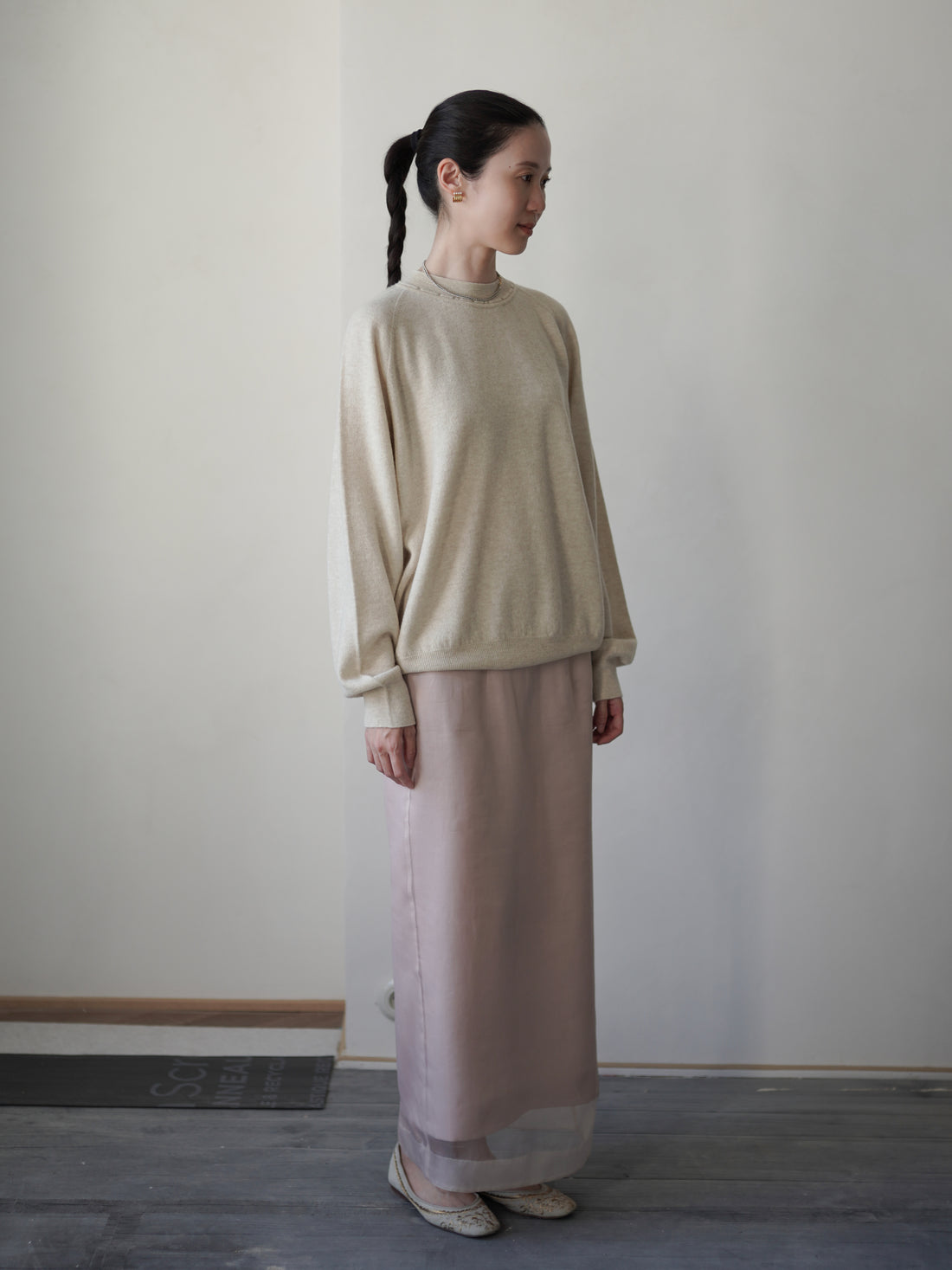 Ultra-Soft Merino Raglan Pullover・Beige