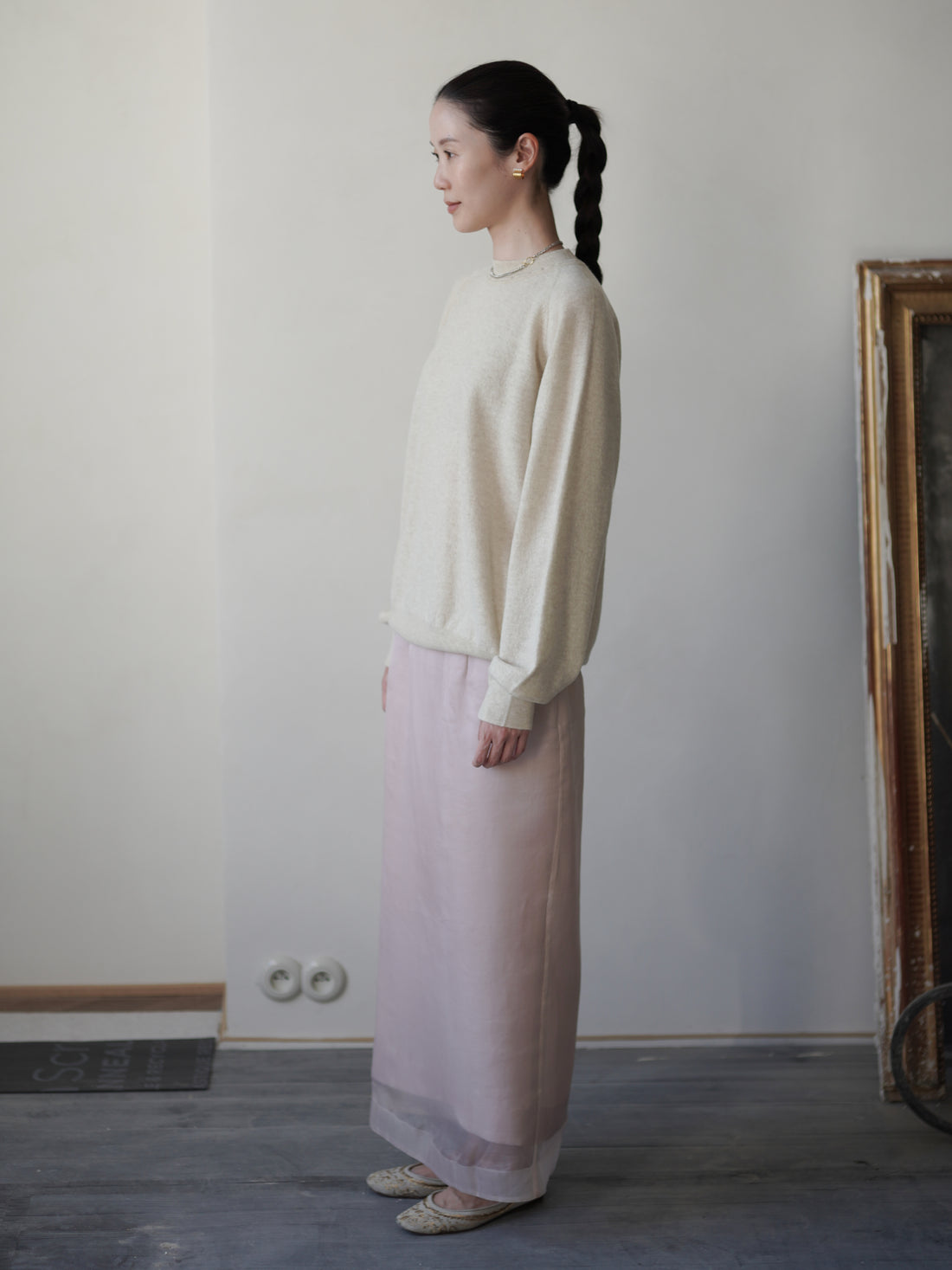 Ultra-Soft Merino Raglan Pullover・Beige