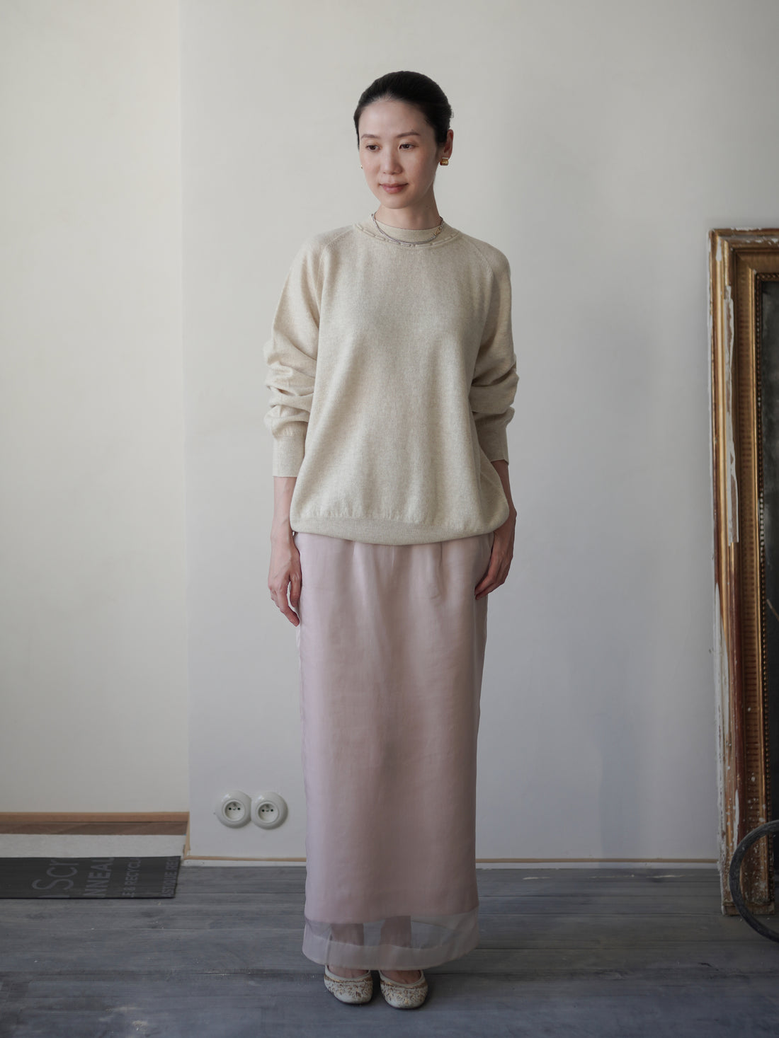 Ultra-Soft Merino Raglan Pullover・Beige