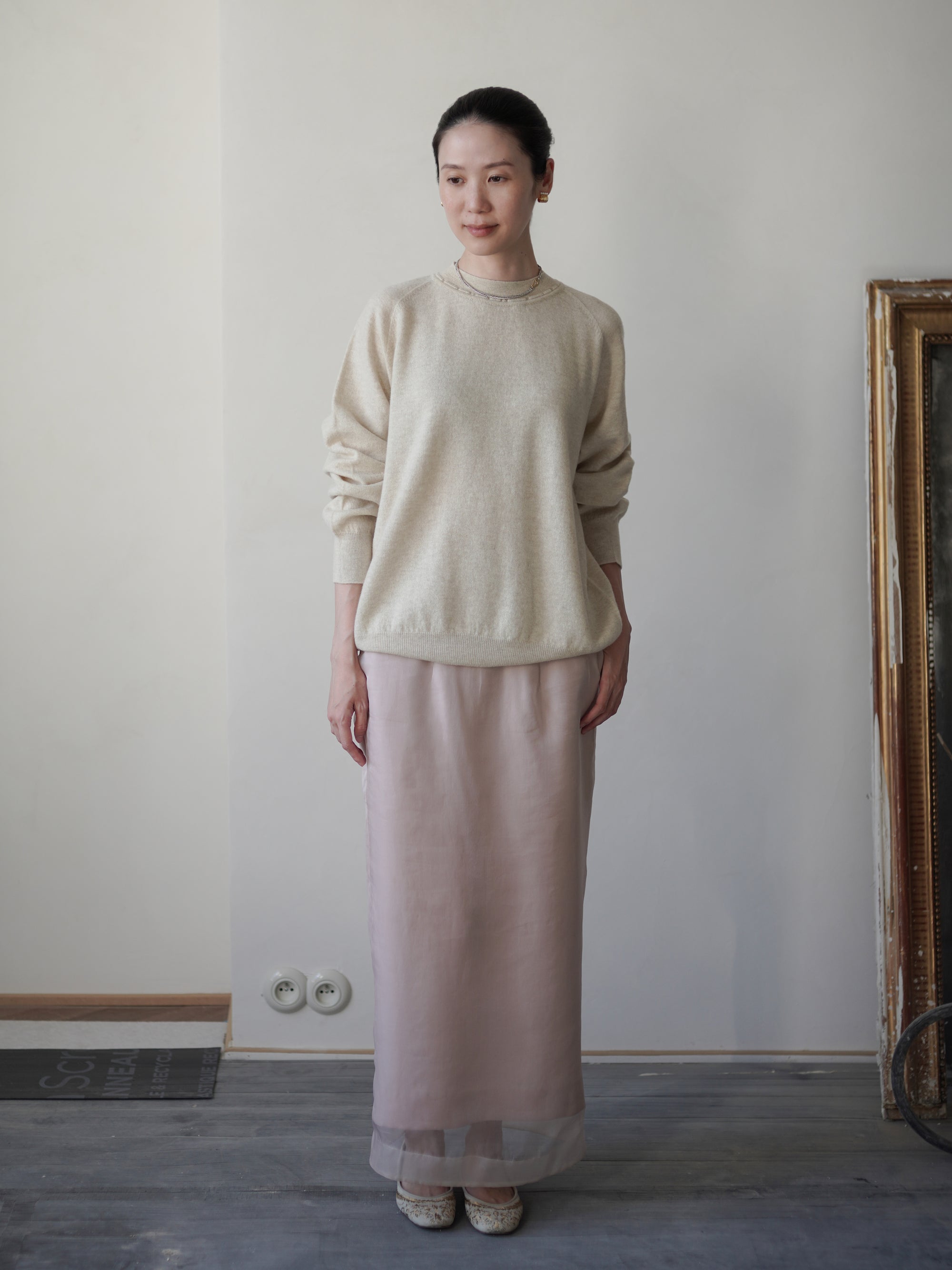 Ultra-Soft Merino Raglan Pullover・Beige