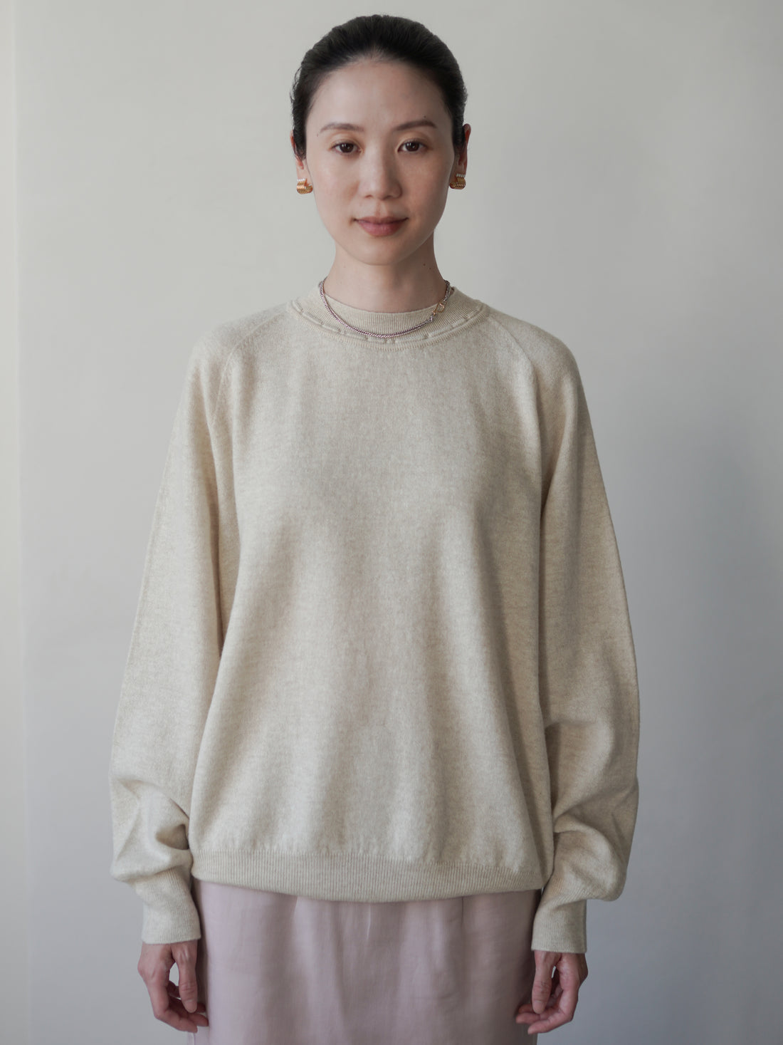 Ultra-Soft Merino Raglan Pullover・Beige
