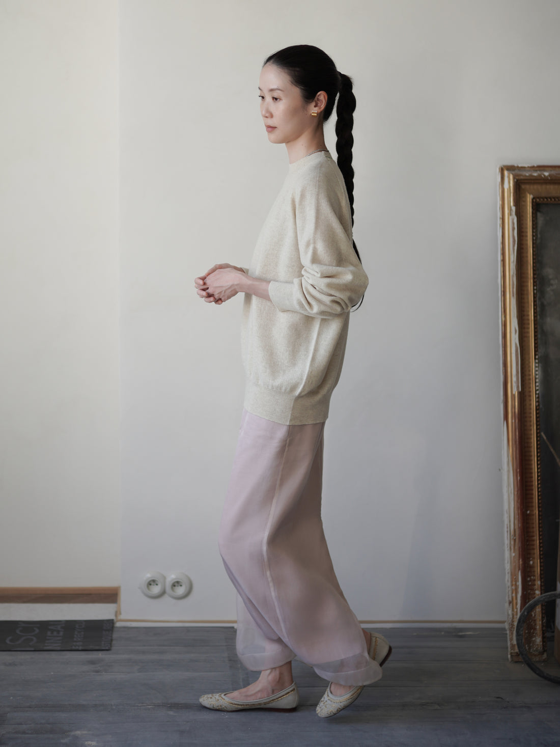 Ultra-Soft Merino Raglan Pullover・Beige