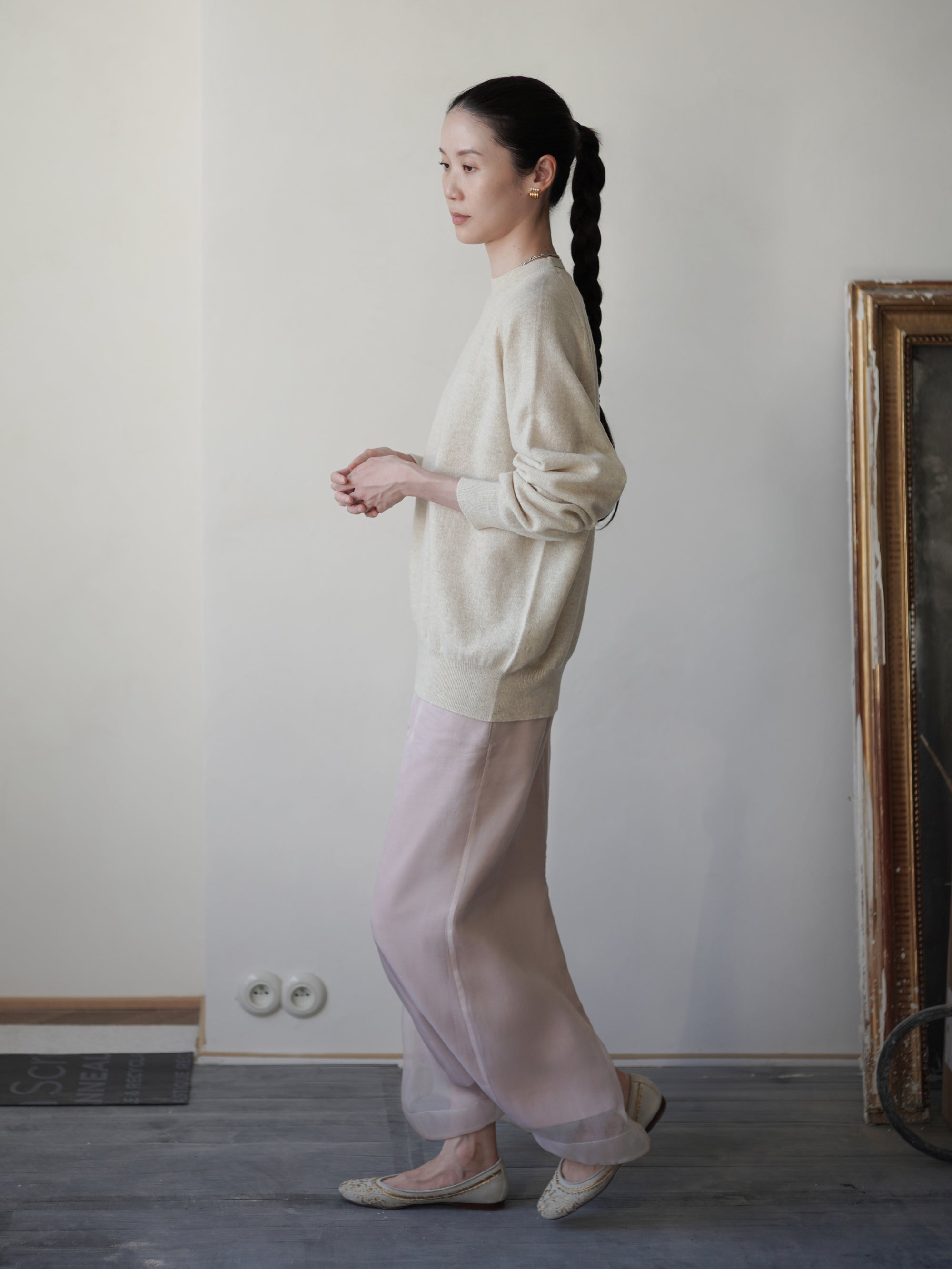 Ultra-Soft Merino Raglan Pullover・Beige