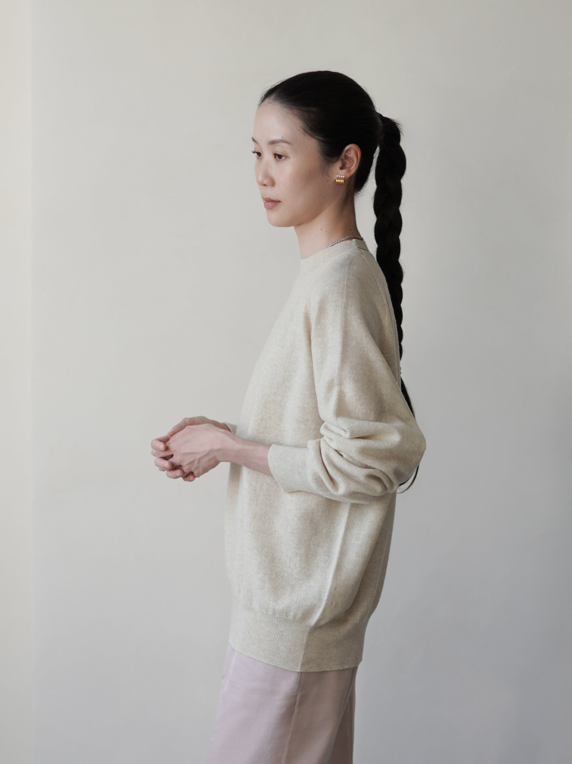 Ultra-Soft Merino Raglan Pullover・Beige