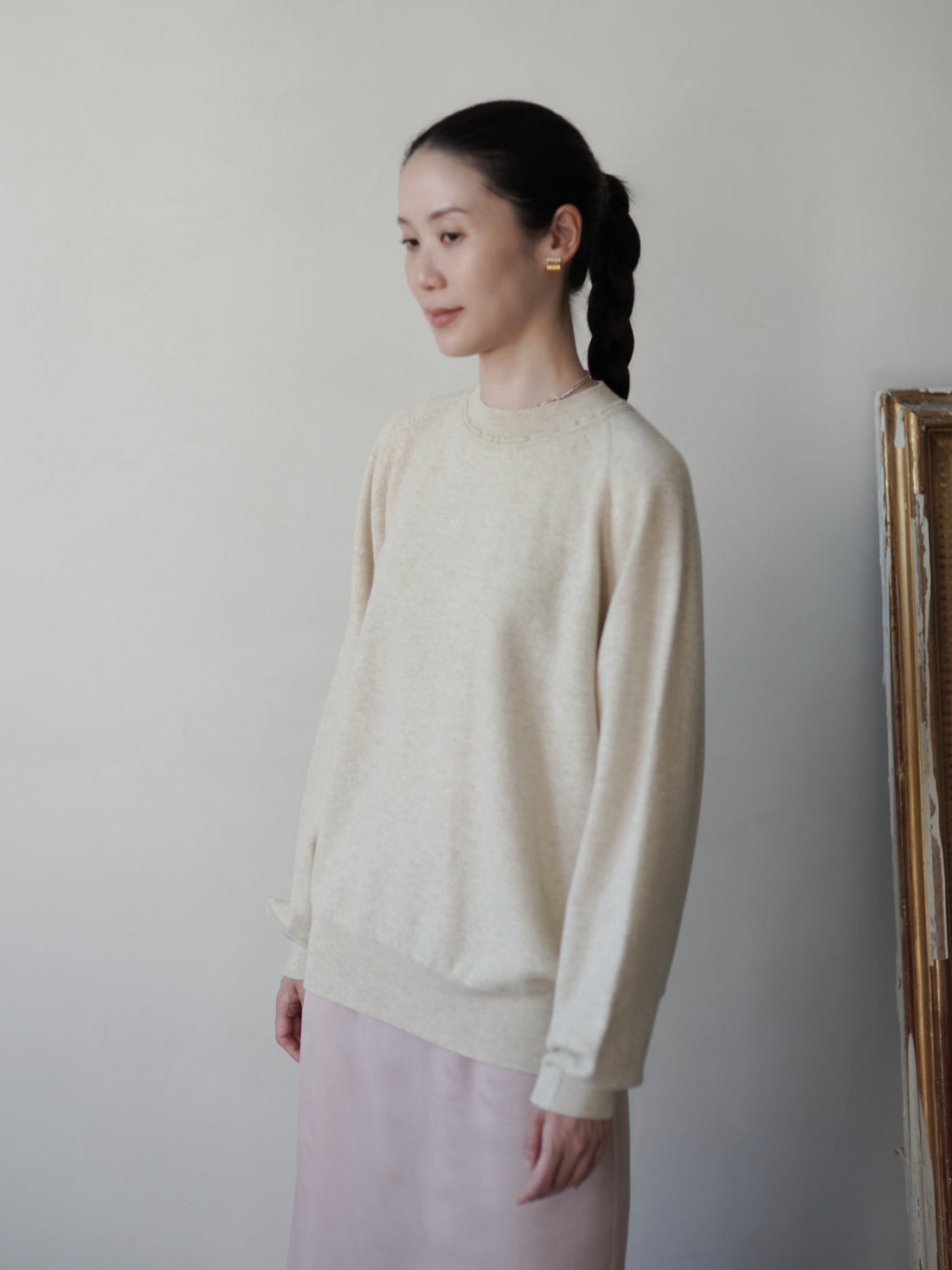 Ultra-Soft Merino Raglan Pullover・Beige
