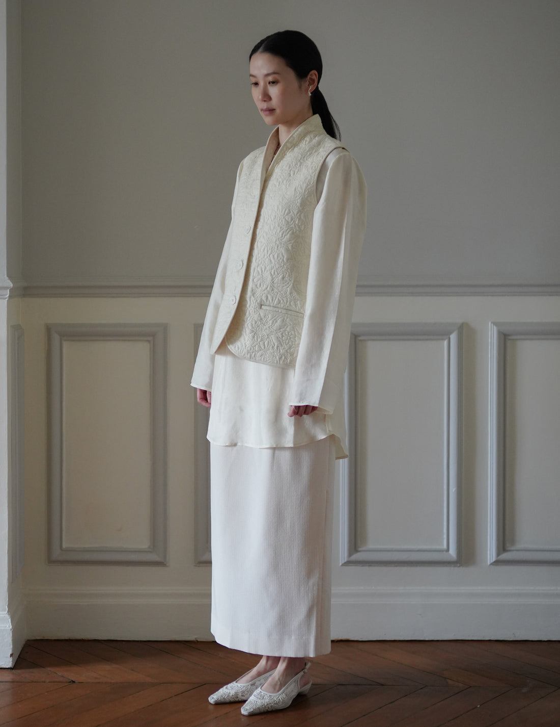 Rubia & Neel | ORLANDO Quilted Waistcoat・Quilted Ivory