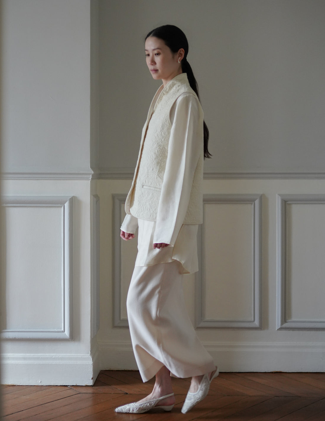 Rubia & Neel | ORLANDO Quilted Waistcoat・Quilted Ivory