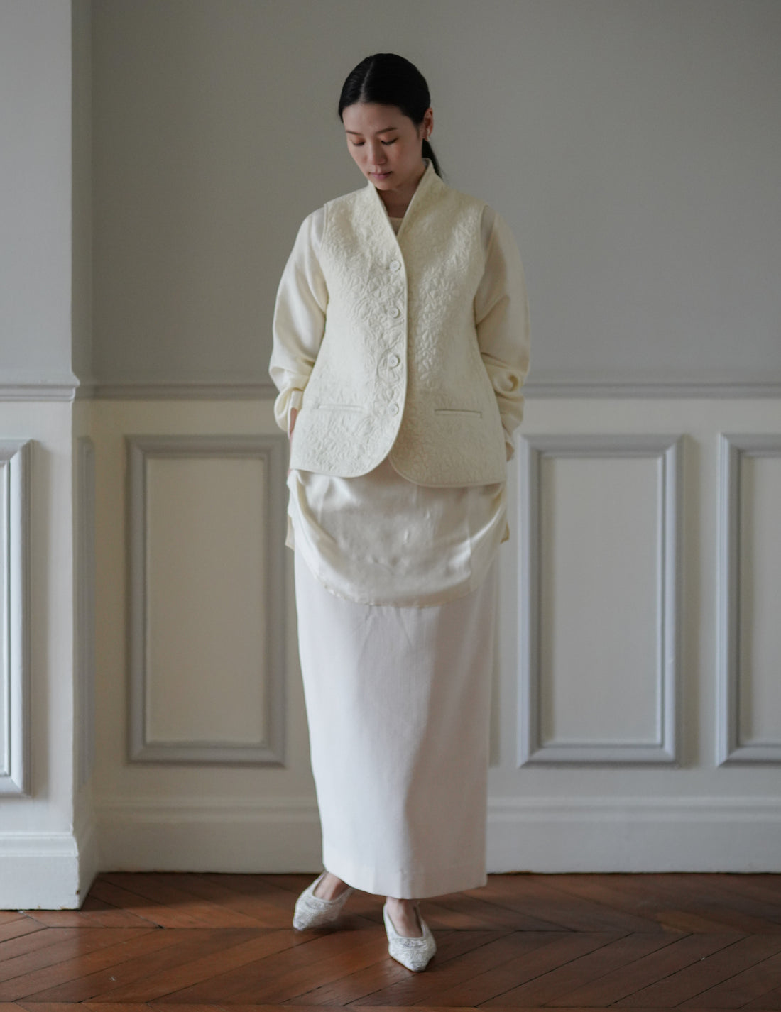 Rubia & Neel | ORLANDO Quilted Waistcoat・Quilted Ivory