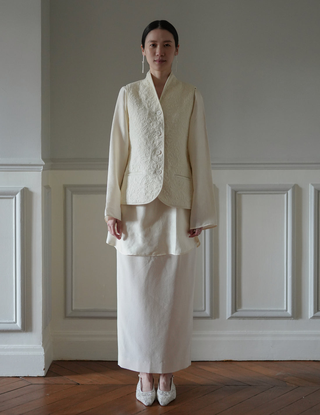 Rubia & Neel | ORLANDO Quilted Waistcoat・Quilted Ivory