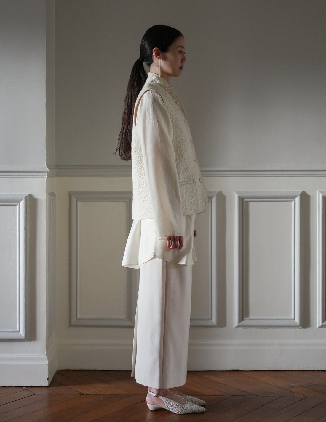 Rubia & Neel | ORLANDO Quilted Waistcoat・Quilted Ivory