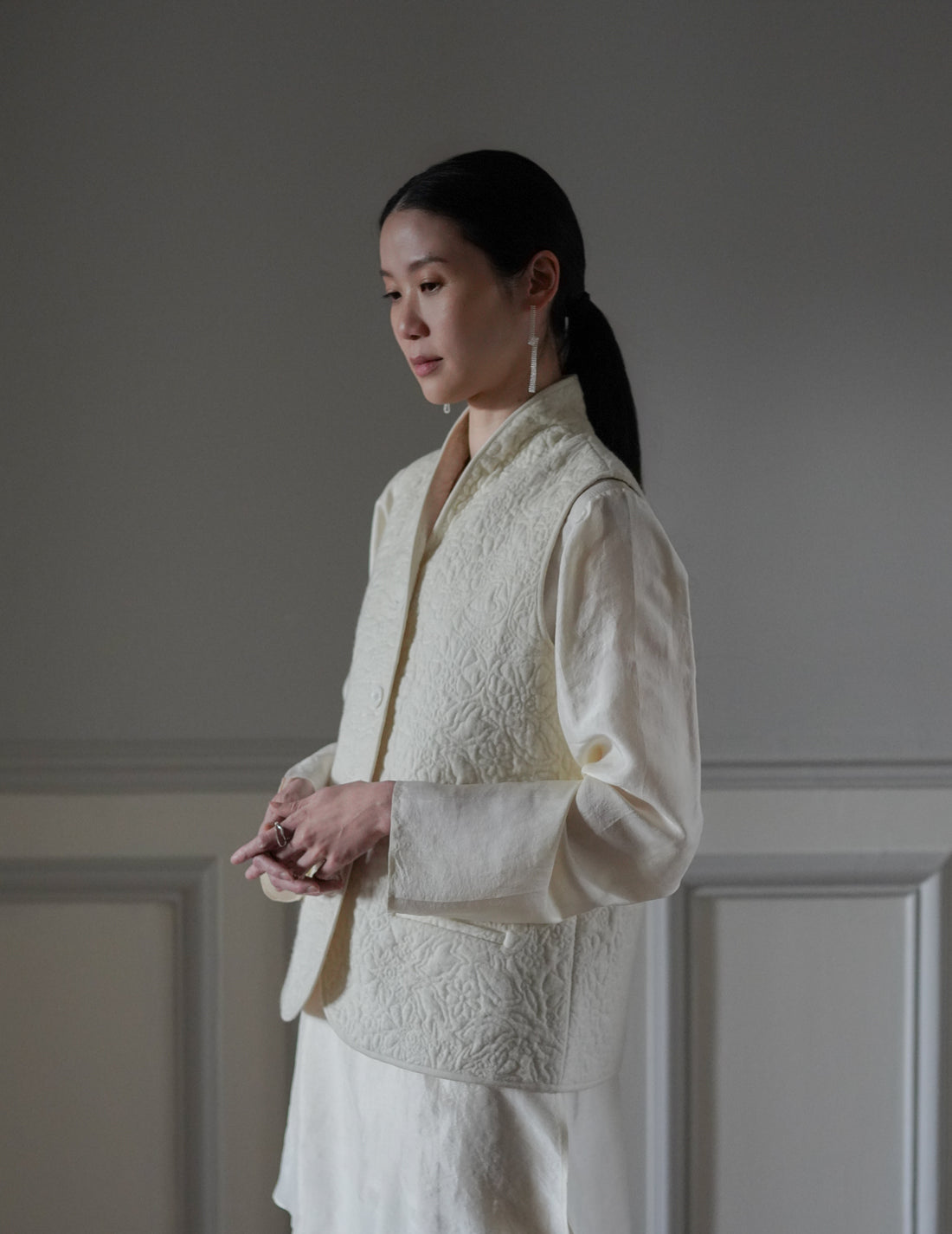 Rubia & Neel | ORLANDO Quilted Waistcoat・Quilted Ivory