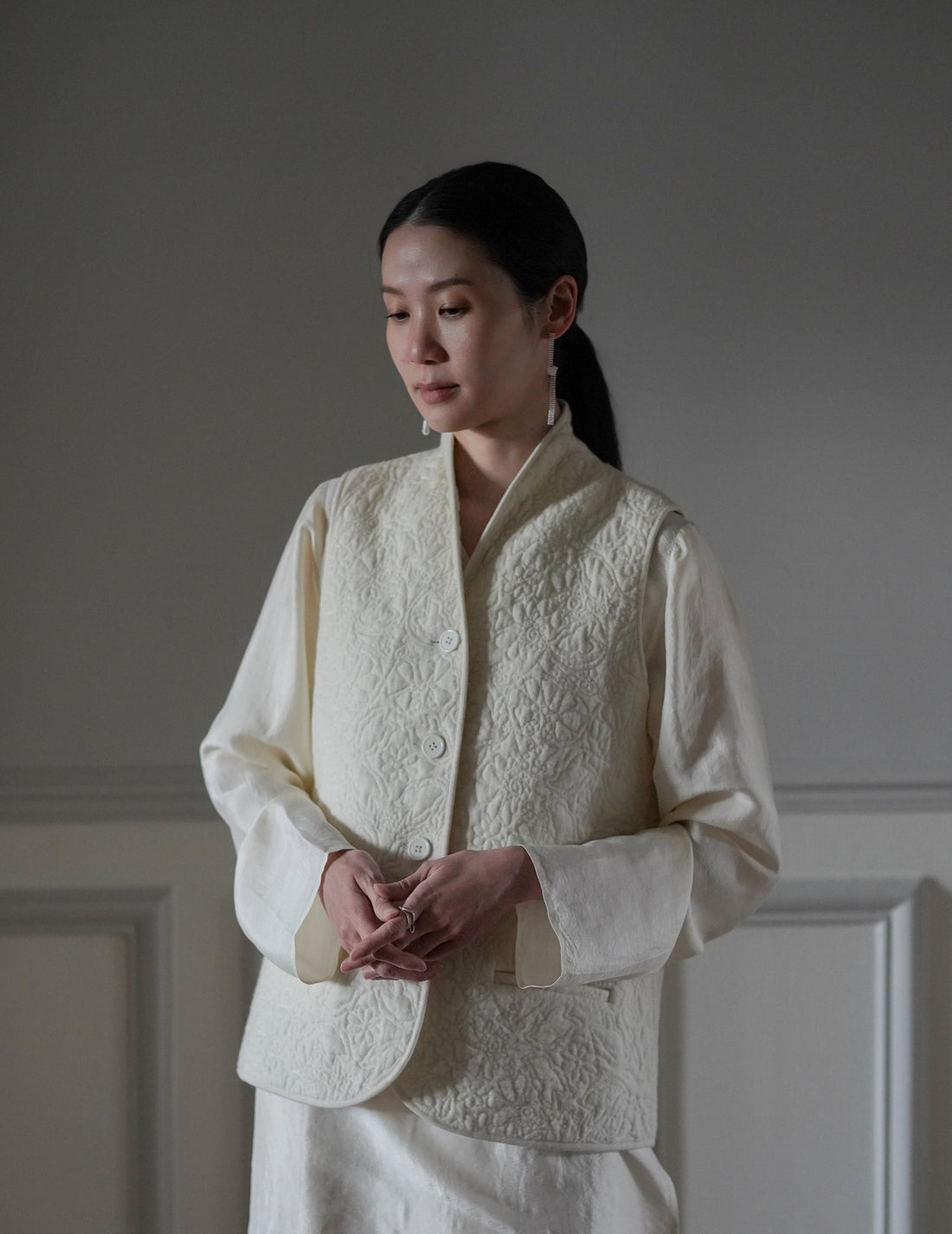 Rubia & Neel | ORLANDO Quilted Waistcoat・Quilted Ivory