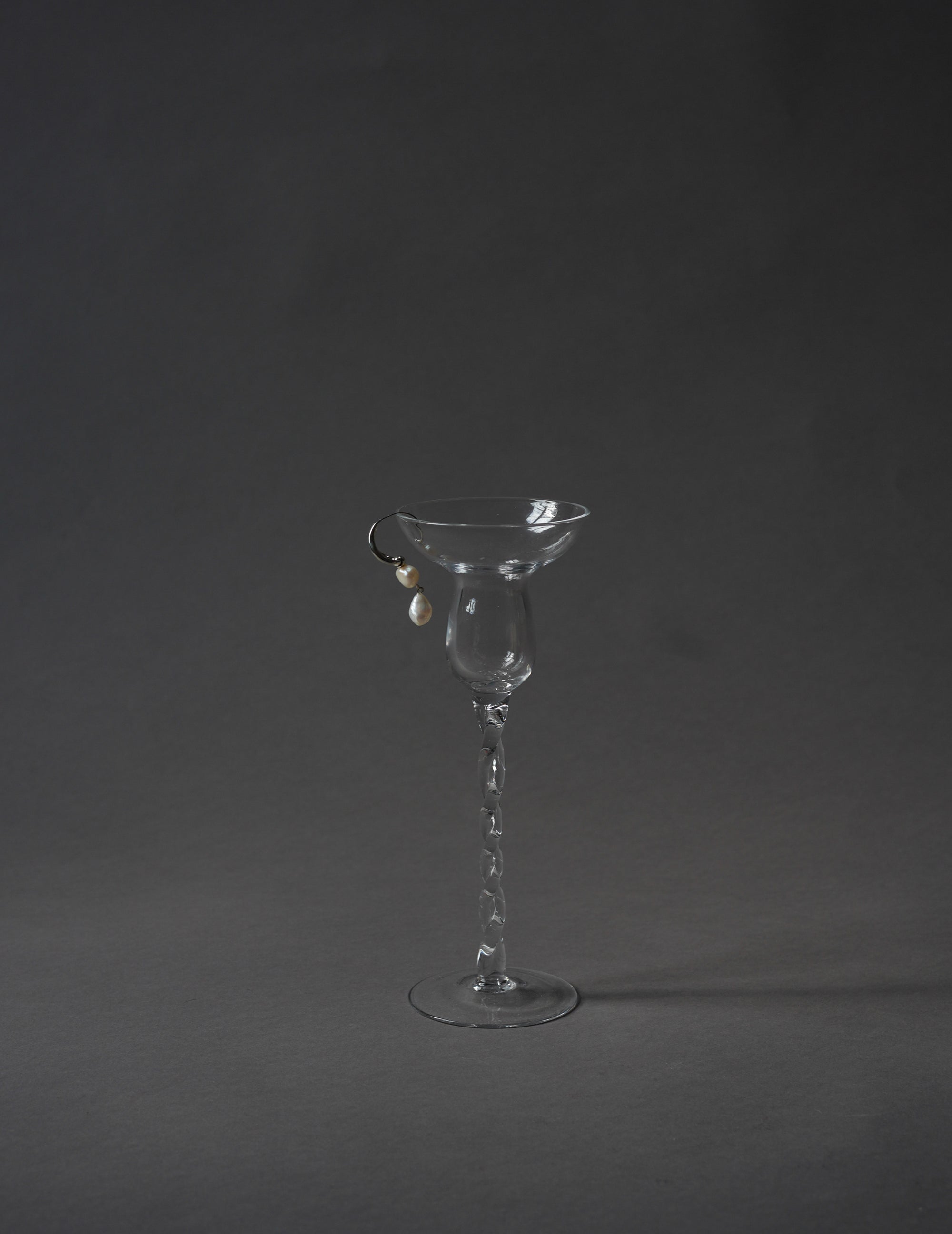 Wave Pierces Calm・Earrings & Pearl Charm Set